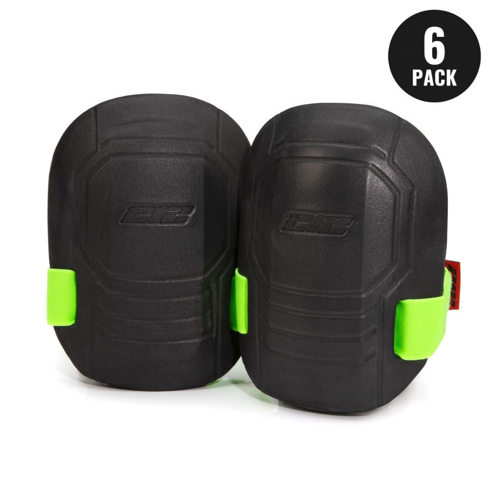 212 Performance FKP 06 6-Pack Molded EVA Foam Knee Pads - Black - Heavy Duty Work Protection for Construction, Flooring & Gardening