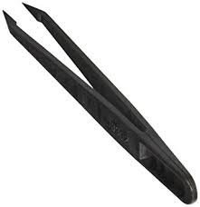 Sky-ESD Safe Anti-Static Plastic Tweezers for Electronics, Jewelry, Crafts & Lab Work - Precision Tools for Eyebrow Grooming & Ingrown Hair Removal - Straight Black (1-Pack) - Ideal for Electronics Repair, Beauty Care & Delicate Handling