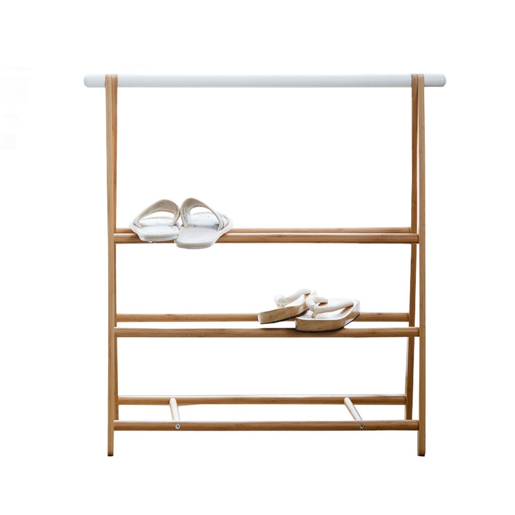 QIFFIY 3-Tier Triangle Shoe Rack - Lightweight Bamboo Shoe Organizer | Multi-Functional Storage Shelf for Entryway, Closet & Bedroom (70×25×75cm) | Space-Saving Shoe Storage Solution for Small Apartments & Dorm Rooms