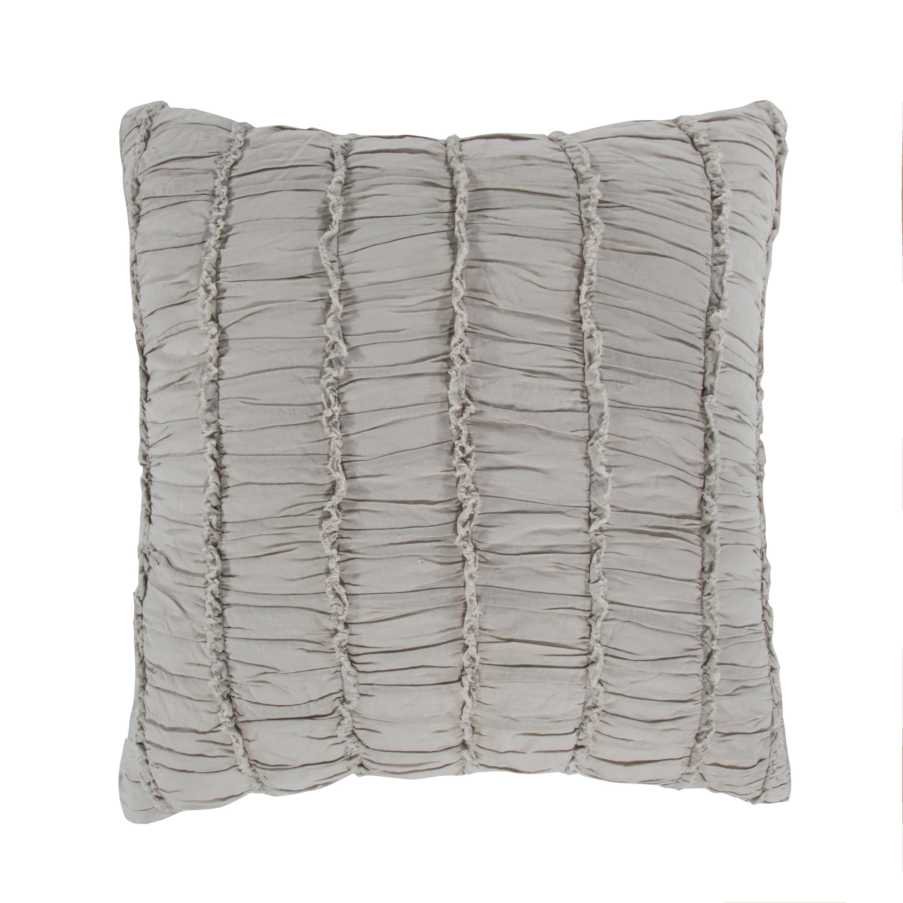 Taupe Ruched Euro Sham Pillow Cover - Elegant Decorative Bedding for Home & Hotel Use - Perfect for Master Bedroom, Guest Room, and Luxury Accommodations
