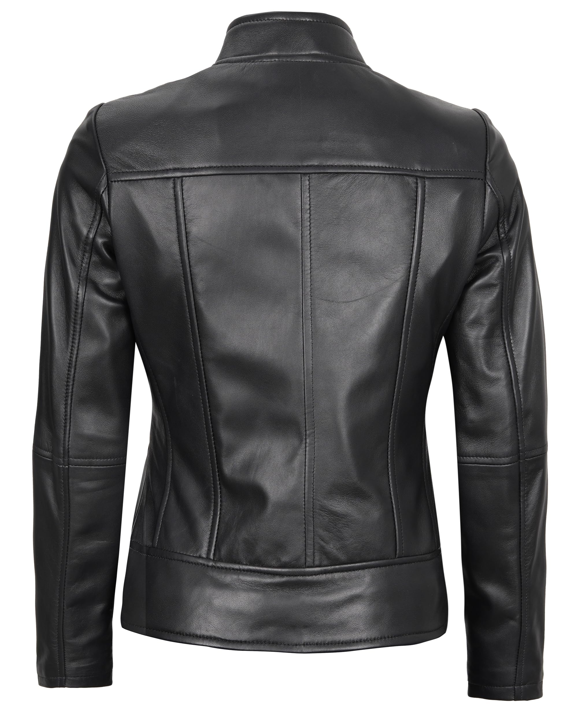 Premium Women's Leather Motorcycle Jacket - Stylish Cafe Racer Biker Jacket for Women | Perfect for Riding, Casual Wear & Outdoor Adventures