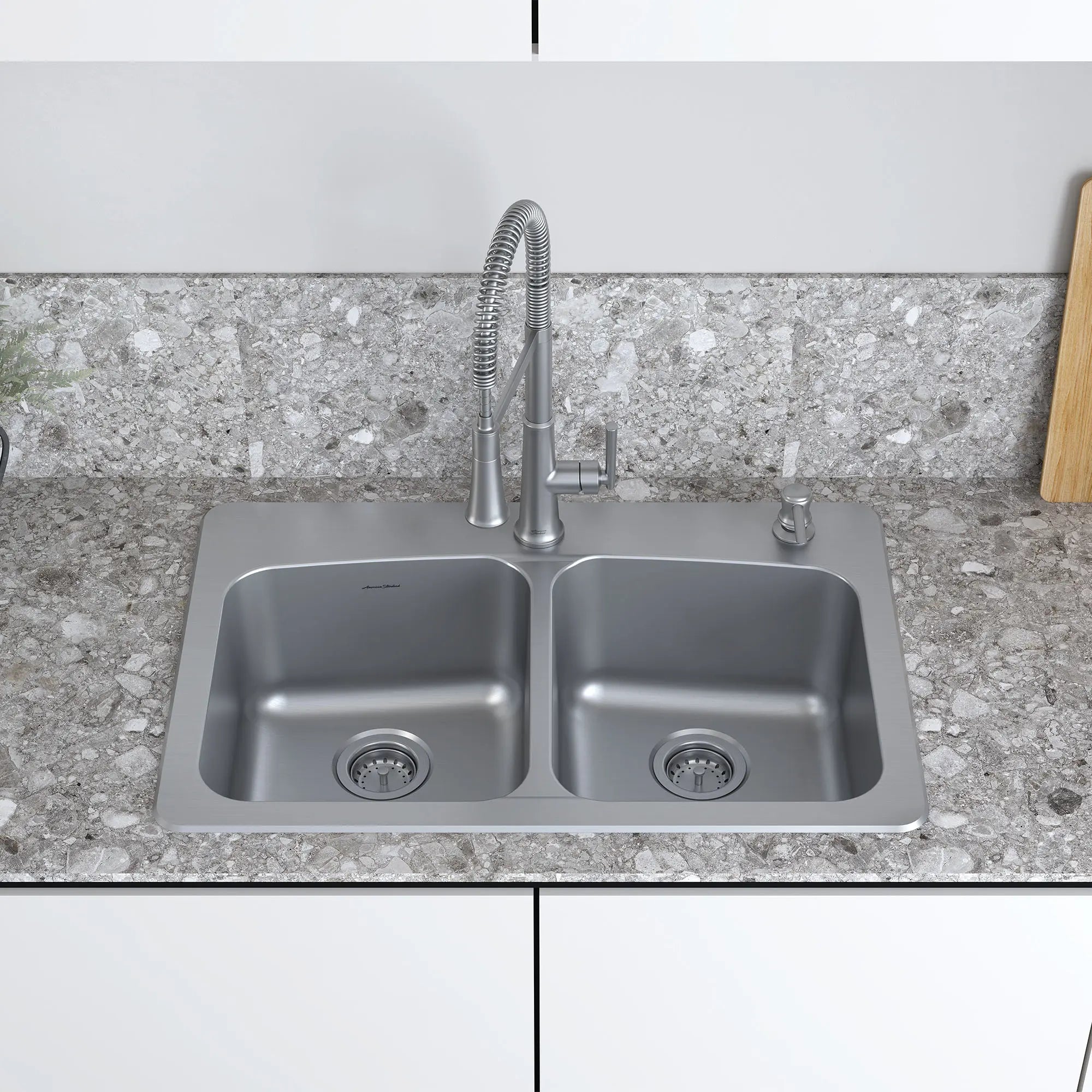 Gladden Semi Pro Dual Spray Kitchen Faucet with Deck Plate & Soap Dispenser - High Arc Pull Down Sprayer for Modern Kitchen Sink, Dishwashing & Food Prep