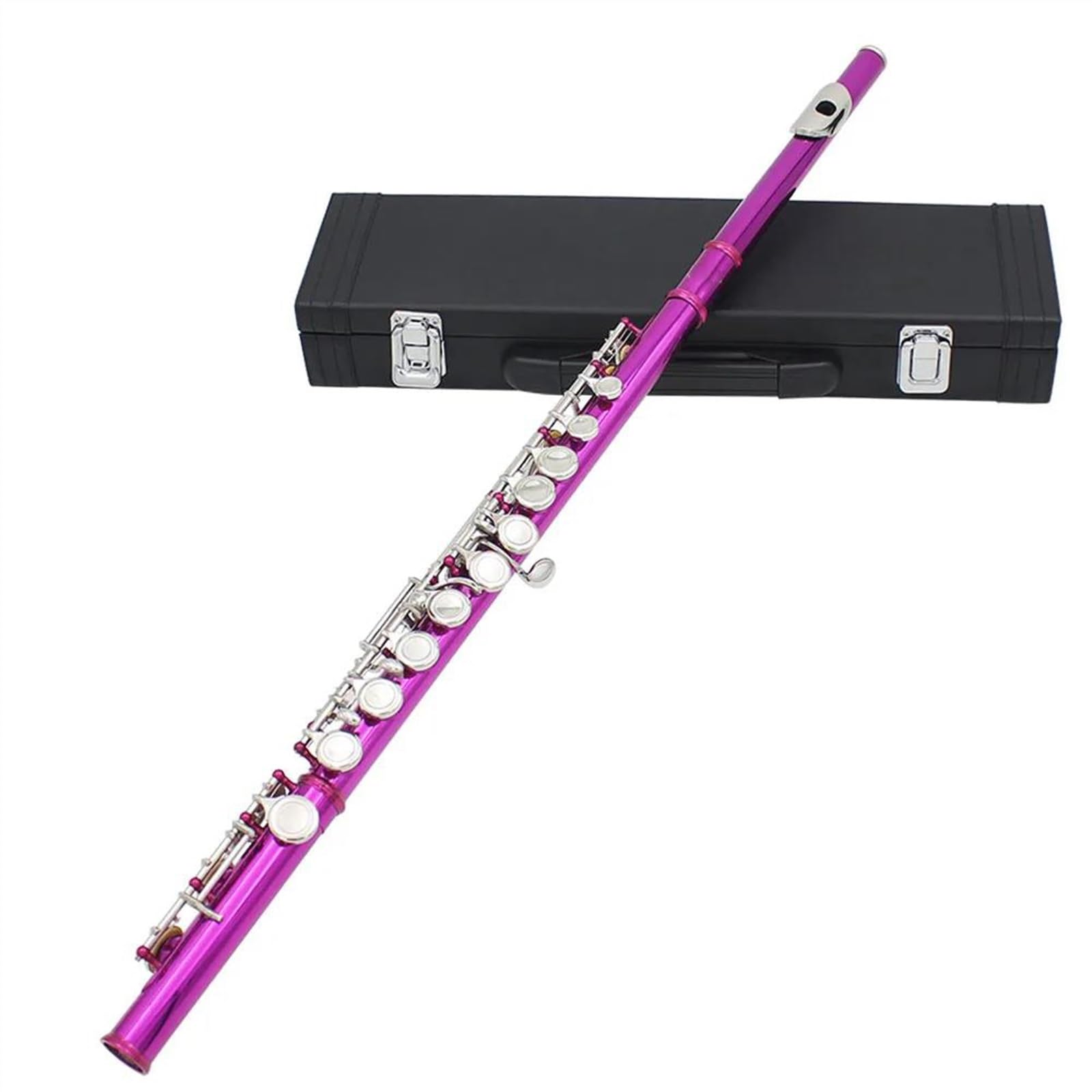 16-Hole Horizontal Brass Flute with Leather Case - Professional Woodwind Instrument for Beginners & Musicians - Perfect for Jazz, Classical & Folk Music Performances