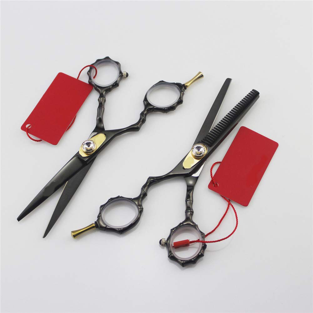 ORALBY Professional Hair Cutting Scissors Set - Black Electroplated Barber Shears & Thinning Scissors for Salon, Home & Stylists | Sharp Stainless Steel Blades for Precision Haircuts & Styling