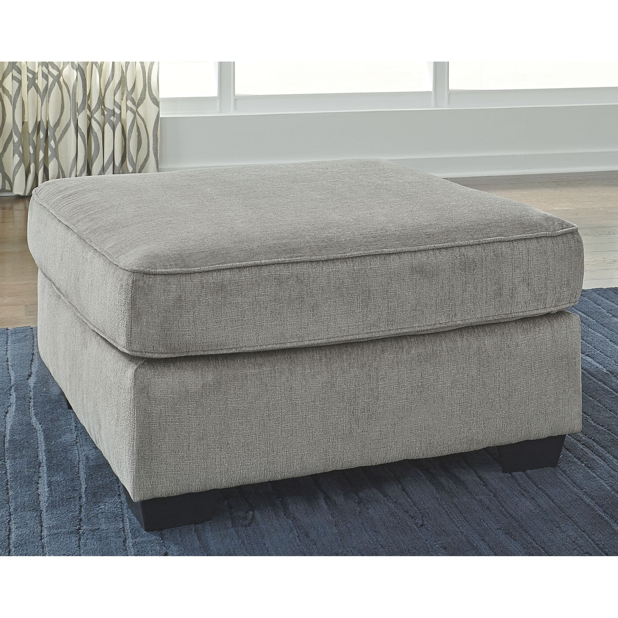 Altari Oversized Accent Ottoman - Large Round Storage Footrest Pouf with Removable Cover, Perfect for Living Room, Bedroom & Home Decor