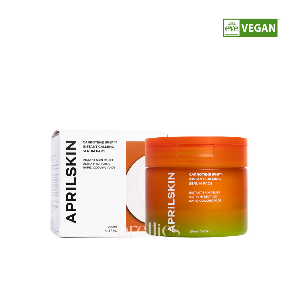 AprilSkin Carrotene IPMP Instant Calming Serum Pads - 80 Pads (220ml) for Soothing & Hydrating Sensitive Skin - Perfect for Travel, Daily Skincare & Post-Procedure Care