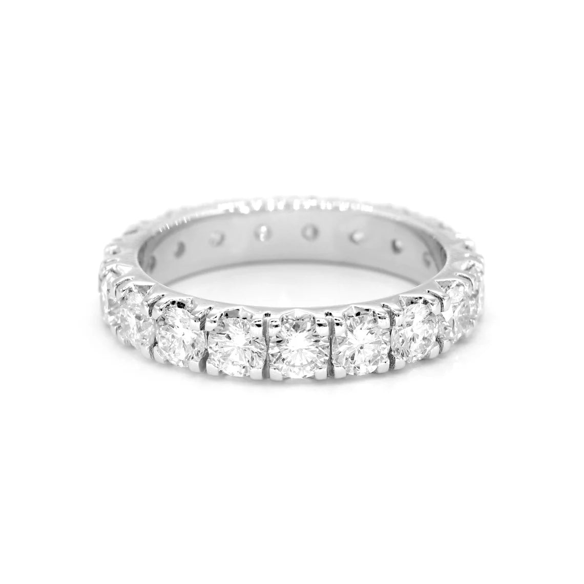 2.28 Carat Round Diamond Eternity Wedding Band - V Prong Setting for Women, Perfect for Anniversaries, Engagements & Special Occasions