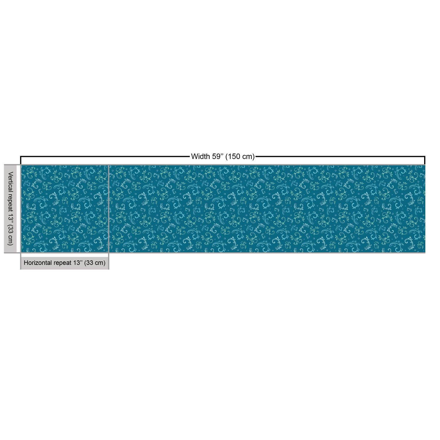Ambesonne Garden Art Fabric by The Yard - Blue Monochrome Curlicue Branches & Bubbles Pattern - Upholstery & Home Decor Fabric (1 Yard, Petrol Blue & Seafoam) - Perfect for DIY Curtains, Pillow Covers & Craft Projects