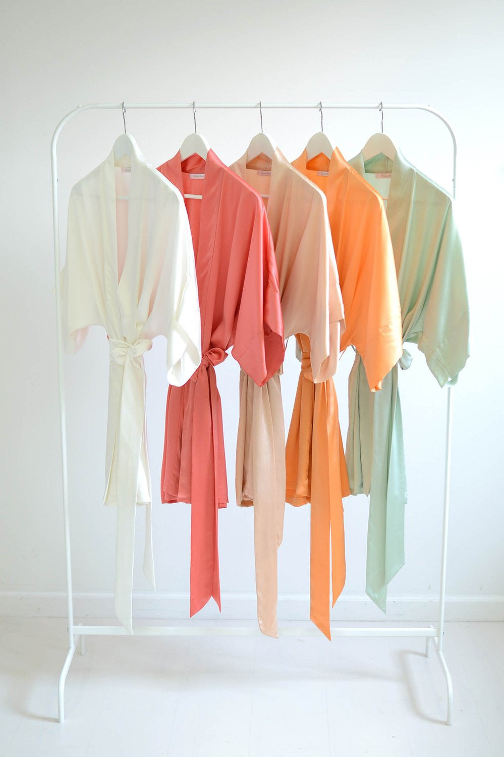 Elegant Samantha Silk Kimono Robe for Bridesmaids - Earth Tone Bridal Loungewear | Perfect for Wedding Prep, Spa Days & Photo Shoots