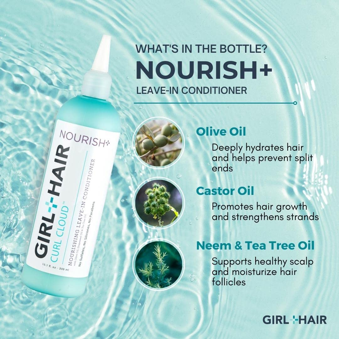 GIRL+HAIR Shampoo and Conditioner Set (2x 10.1 fl.oz./300 ml) – Moisturizing & Hydrating for Dry Hair & Scalp – Enhances Shine, Reduces Itch & Frizz – Silicone, Paraben & Sulfate Free – Color Safe & Vegan – Perfect for Daily Hair Care & Damaged Hair Repair