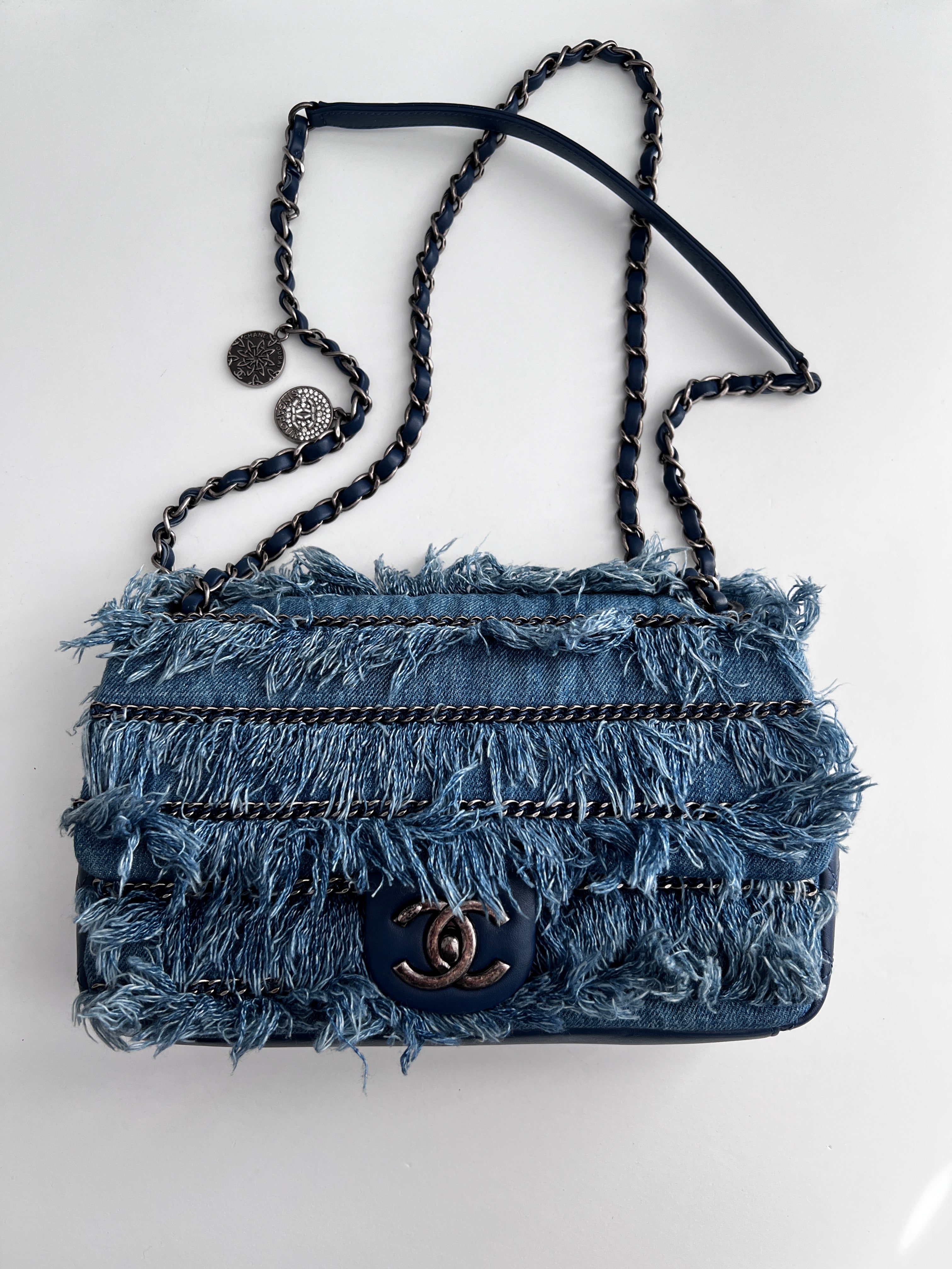 Chanel Paris Dubai Denim Flap Bag - Luxury Designer Crossbody Bag for Women | Perfect for Travel, Shopping & Evening Outings