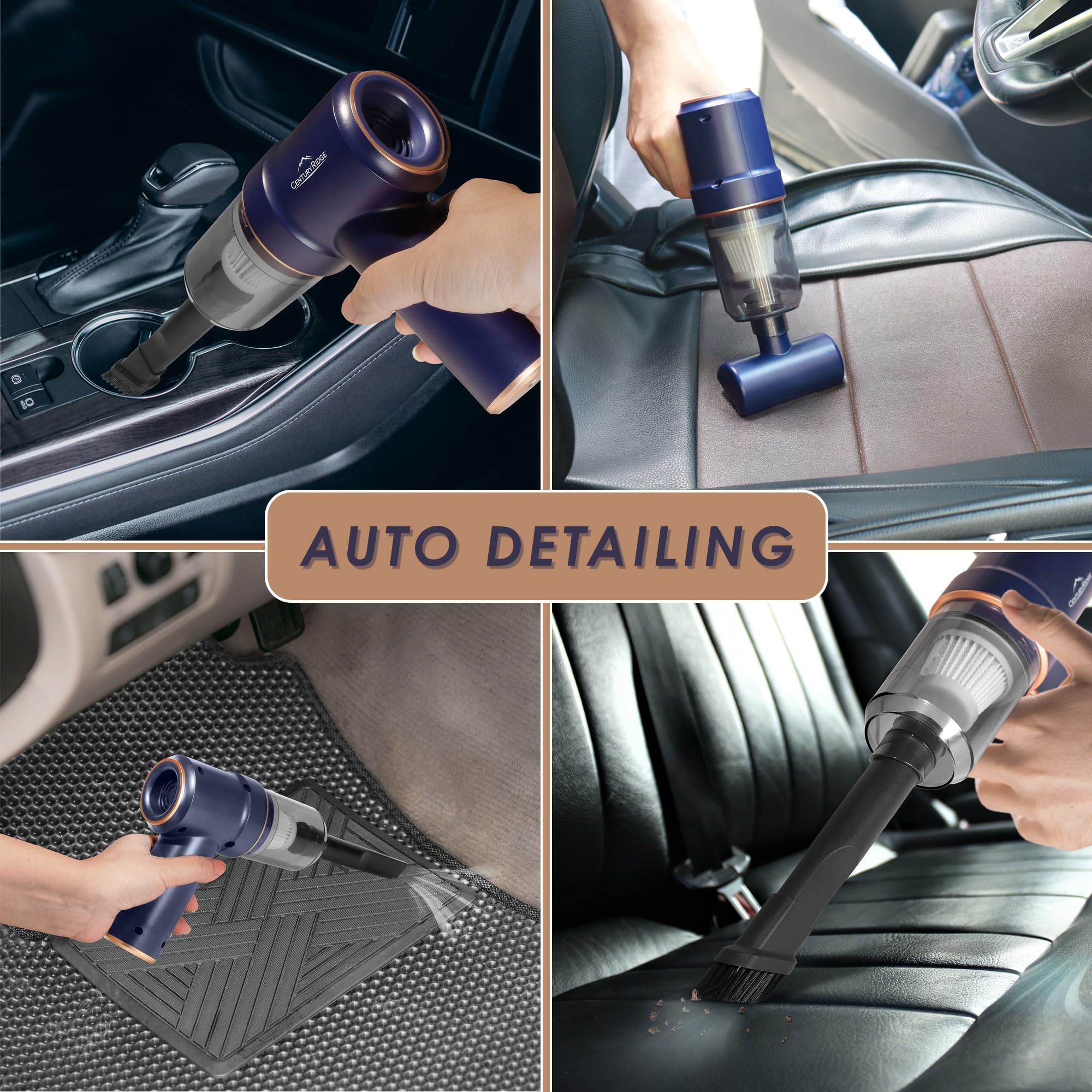 120W Cordless Car Vacuum Cleaner - Portable Handheld Vacuum with Lithium Ion Battery & Charging Stand | 2-in-1 Mini Vacuum & Air Duster Kit with Attachments & Storage Bag | Perfect for Car Cleaning, Home Use & Pet Hair Removal