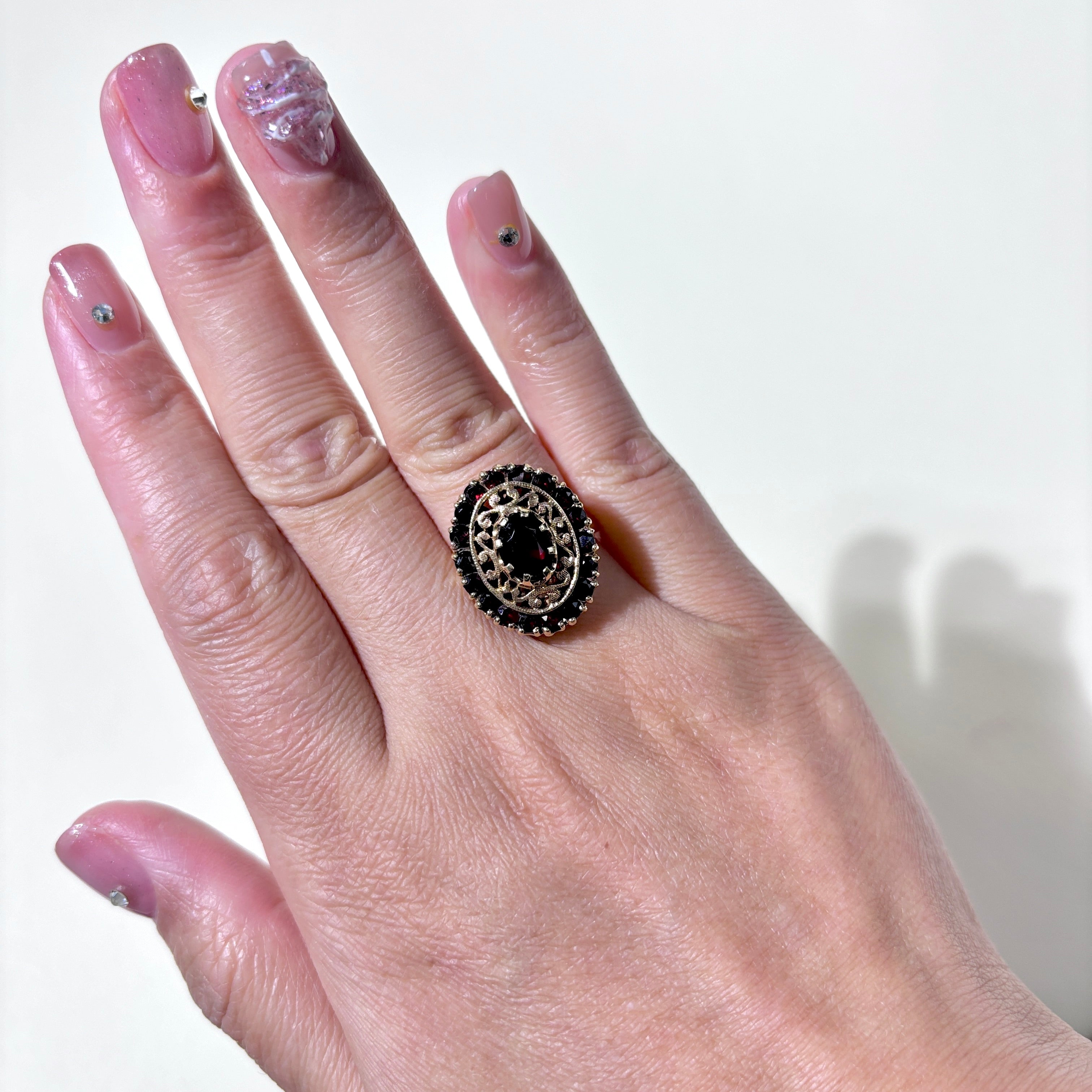 10K Yellow Gold Garnet Ring for Women - 1.62ctw Genuine Garnet Gemstone Ring - Size 6.75 - Perfect for Valentine's Day, Anniversary & Birthday Gifts