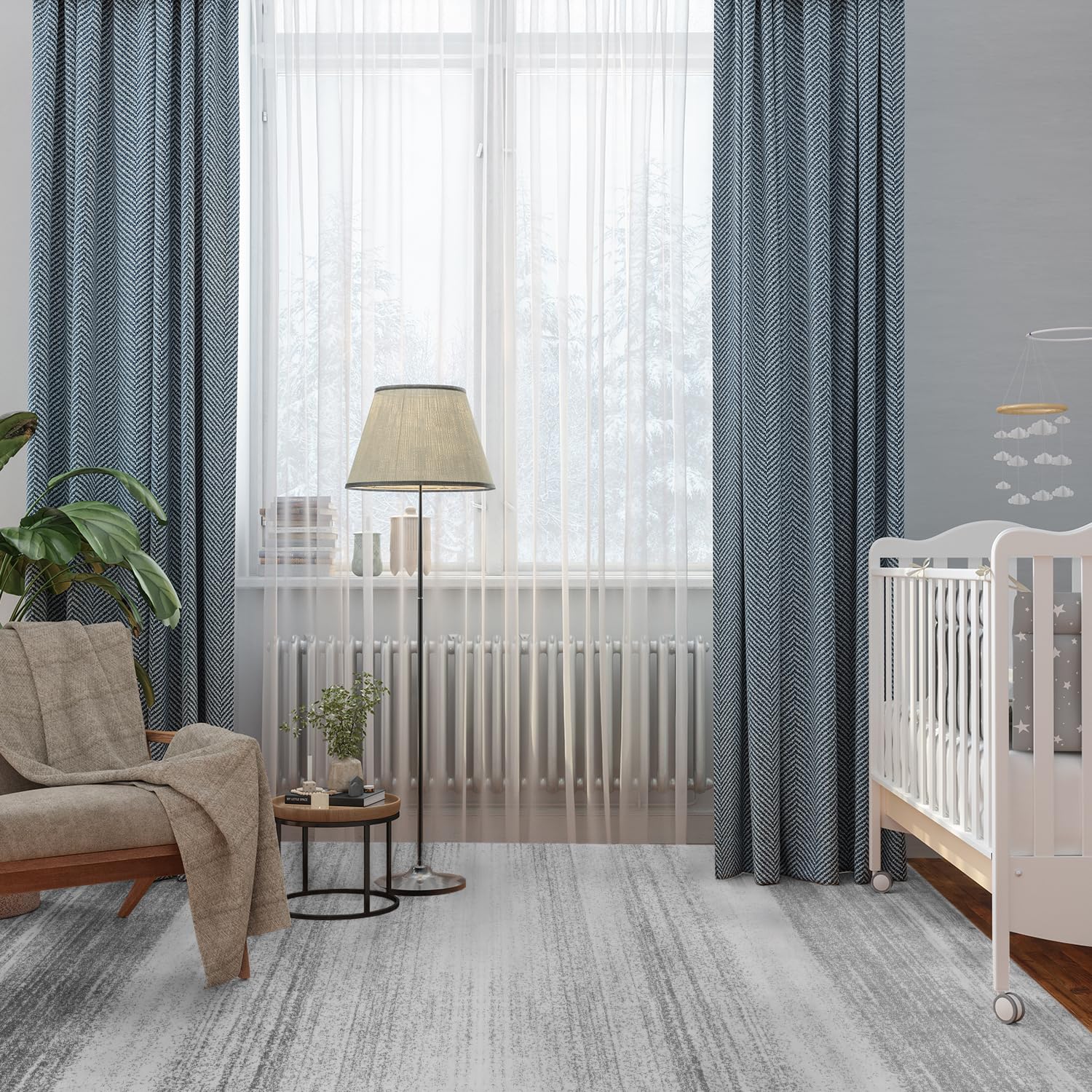 Modern Abstract Area Rug 9x12 - Machine Washable Contemporary Neutral Grey Carpet for Living Room, Bedroom & Dining Room - Perfect for Home Decor, Office Spaces and High Traffic Areas