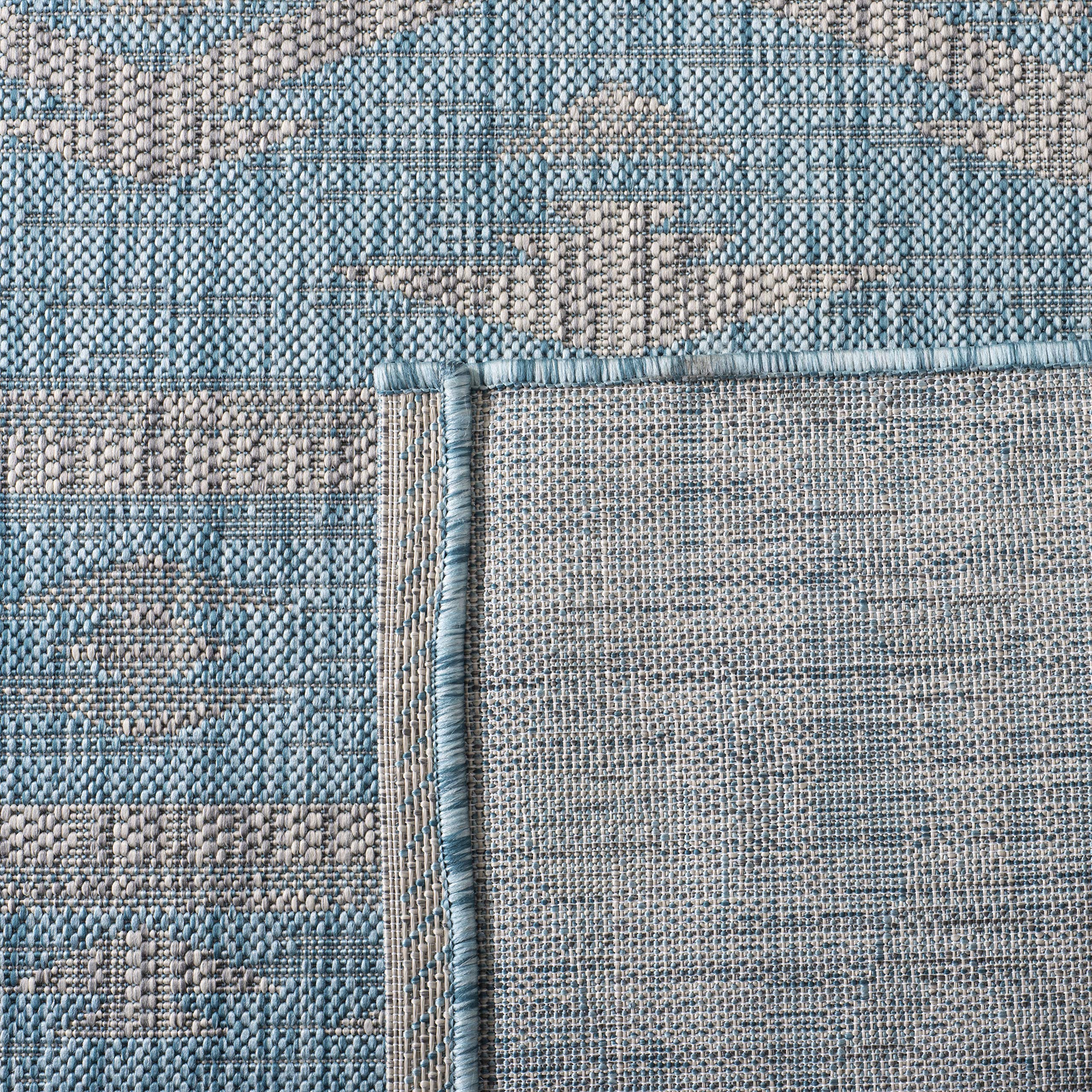 SAFAVIEH Courtyard Collection 9' x 12' Aqua Grey Indoor Outdoor Waterproof Rug - Easy Clean Area Carpet for Patio, Backyard, Mudroom, Deck & Poolside (CY8863)