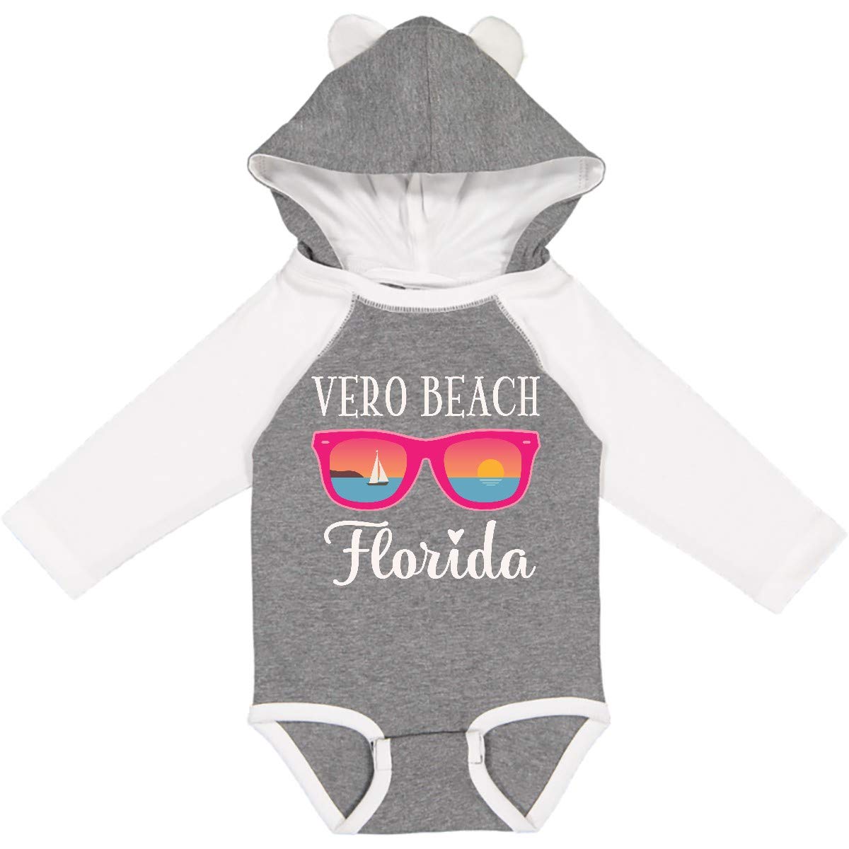 Inktastic Vero Beach Florida Vacation Trip Long Sleeve Baby Bodysuit - Soft Cotton Creeper for Infants, Beach Getaway Outfit, Family Vacation Matching Clothes