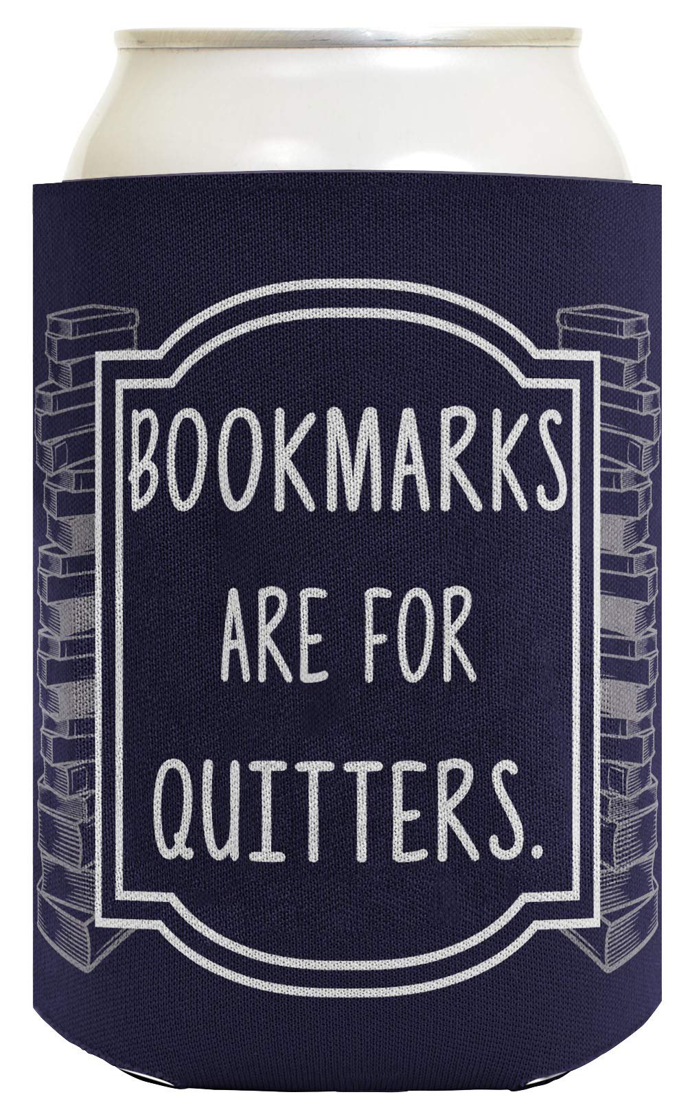 96-Pack Funny Teacher Appreciation Gifts - 'Bookmarks Are for Quitters' Can Coolers & Drink Sleeves in Navy Blue | Perfect for End of Year Teacher Gifts, Staff Parties & Classroom Rewards