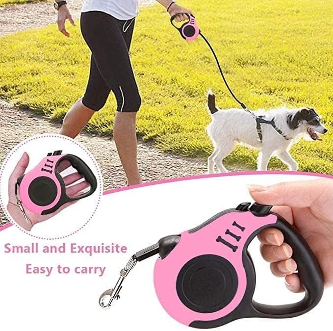 Zanzmer 16ft Retractable Dog Leash with Quick-Lock - Nylon Tape Leash for Dogs & Cats, Anti-Slip Handle, 5M Extendable Rope - Perfect for Walking, Running & Outdoor Adventures with Pets