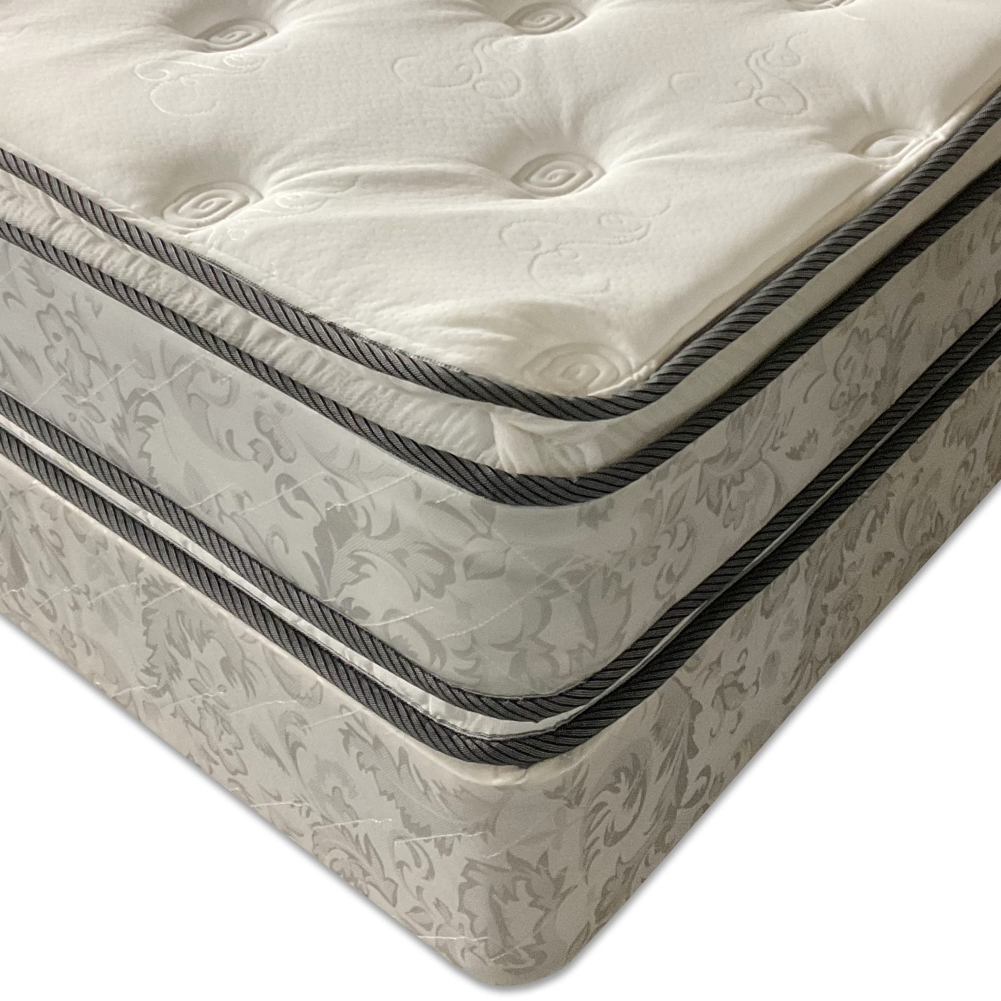 12-Inch Medium Plush Double-Sided Pillowtop Innerspring Mattress Set with 4