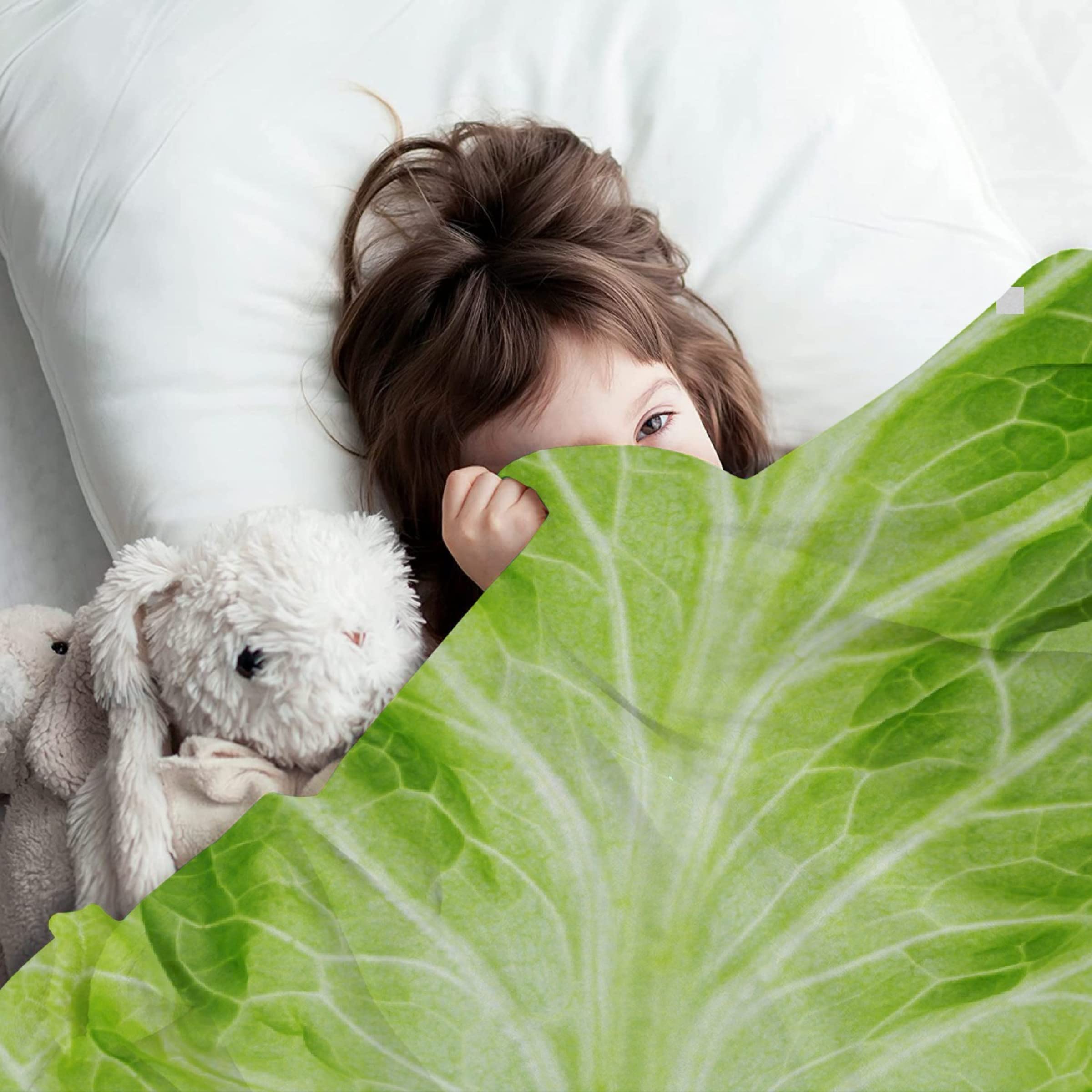 Super Soft Cabbage Throw Blanket - 50x60 Inch Plush Lettuce Blanket for Couch, Sofa & Bed | All-Season Cozy Home Decor Gift for Teens & Adults | Perfect for Lounging, Netflix Binges & Cozy Nights