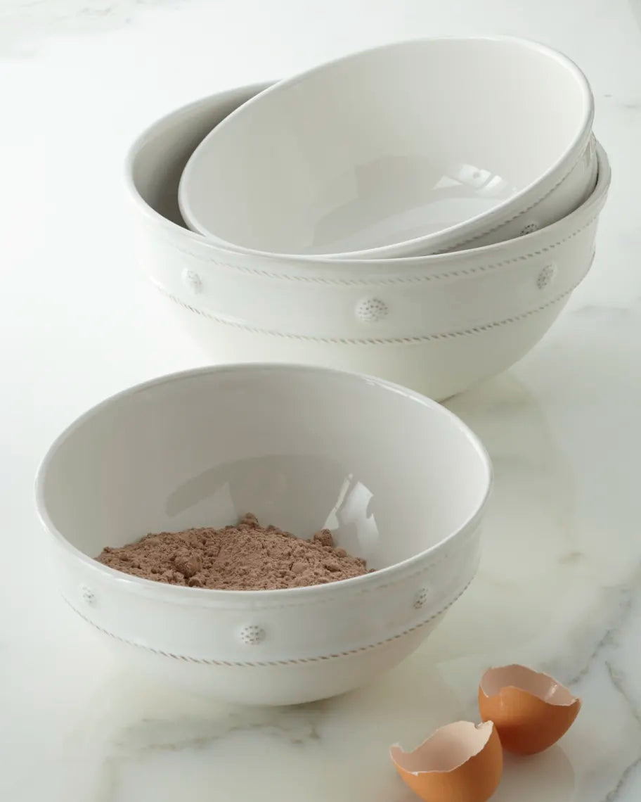 Juliska Berry & Thread Nesting Serving Bowl Set of 3 - Elegant Handcrafted Ceramic Bowls for Entertaining, Salad, Soup, or Dessert - Perfect for Dinner Parties, Holidays & Family Gatherings