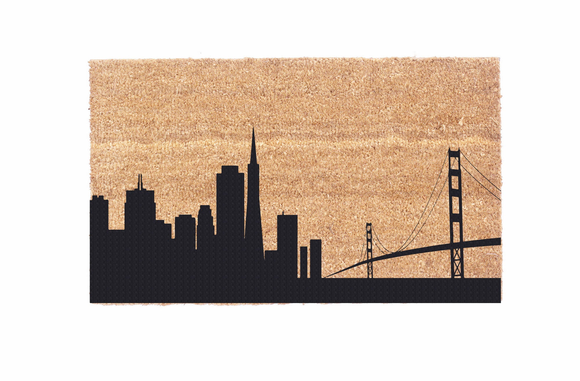 Stylish City Skyline Coco Doormat - Non-Slip Entryway Rug for Home & Office Decor - Perfect for Front Door, Patio, and Indoor Use