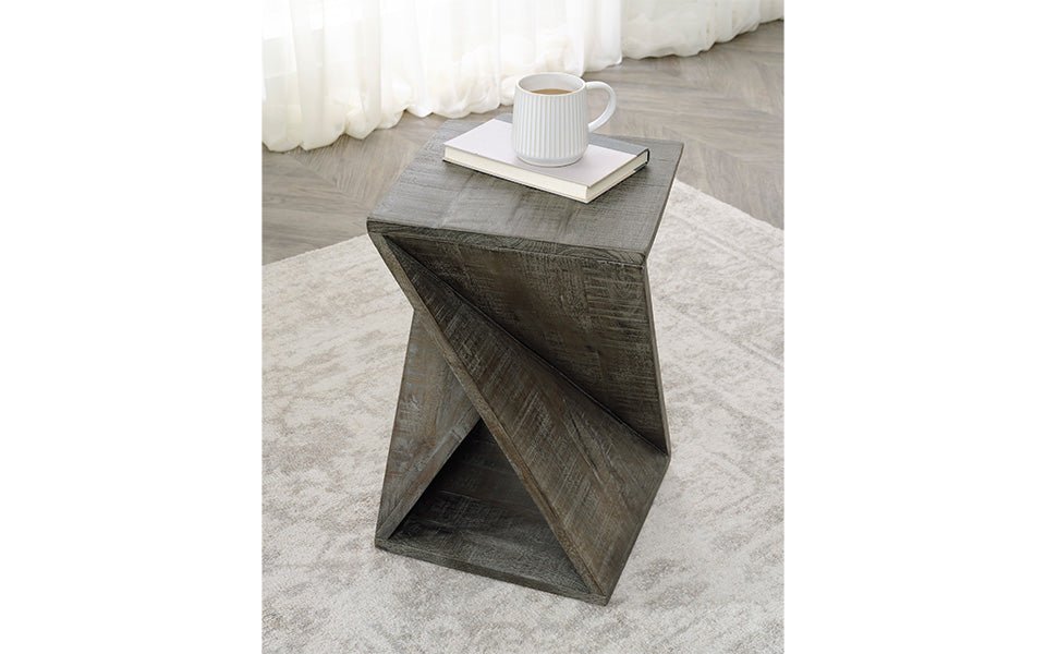 Modern Zonker Gray Accent Table - Stylish Side Table for Living Room, Bedroom & Office - Compact End Table with Durable Finish for Home Decor