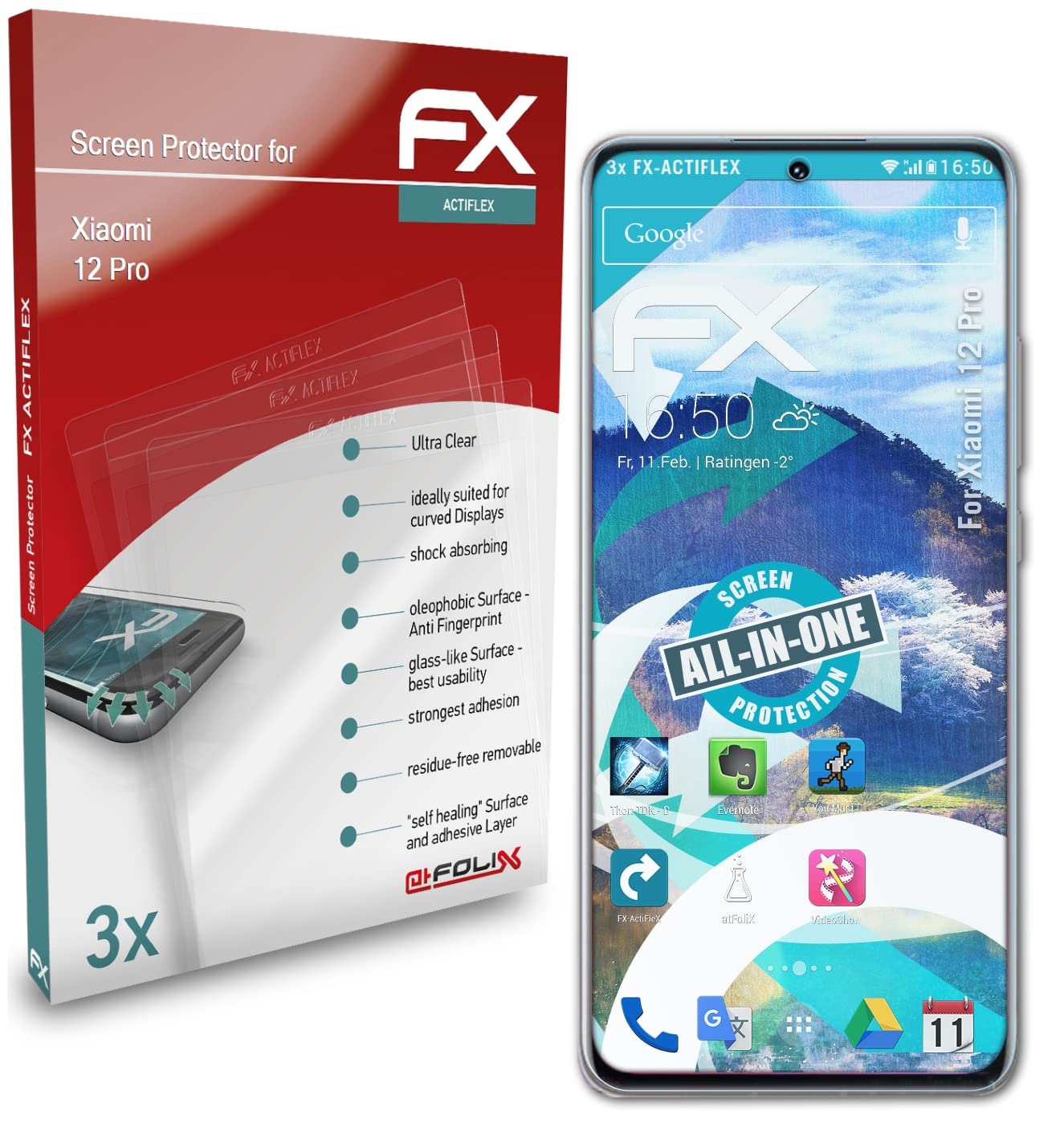 Xiaomi 12 Pro Screen Protector - 3 Pack Ultra Clear Flexible Tempered Glass Film - Anti-Scratch & Bubble-Free Protection for Work, Gaming & Daily Use