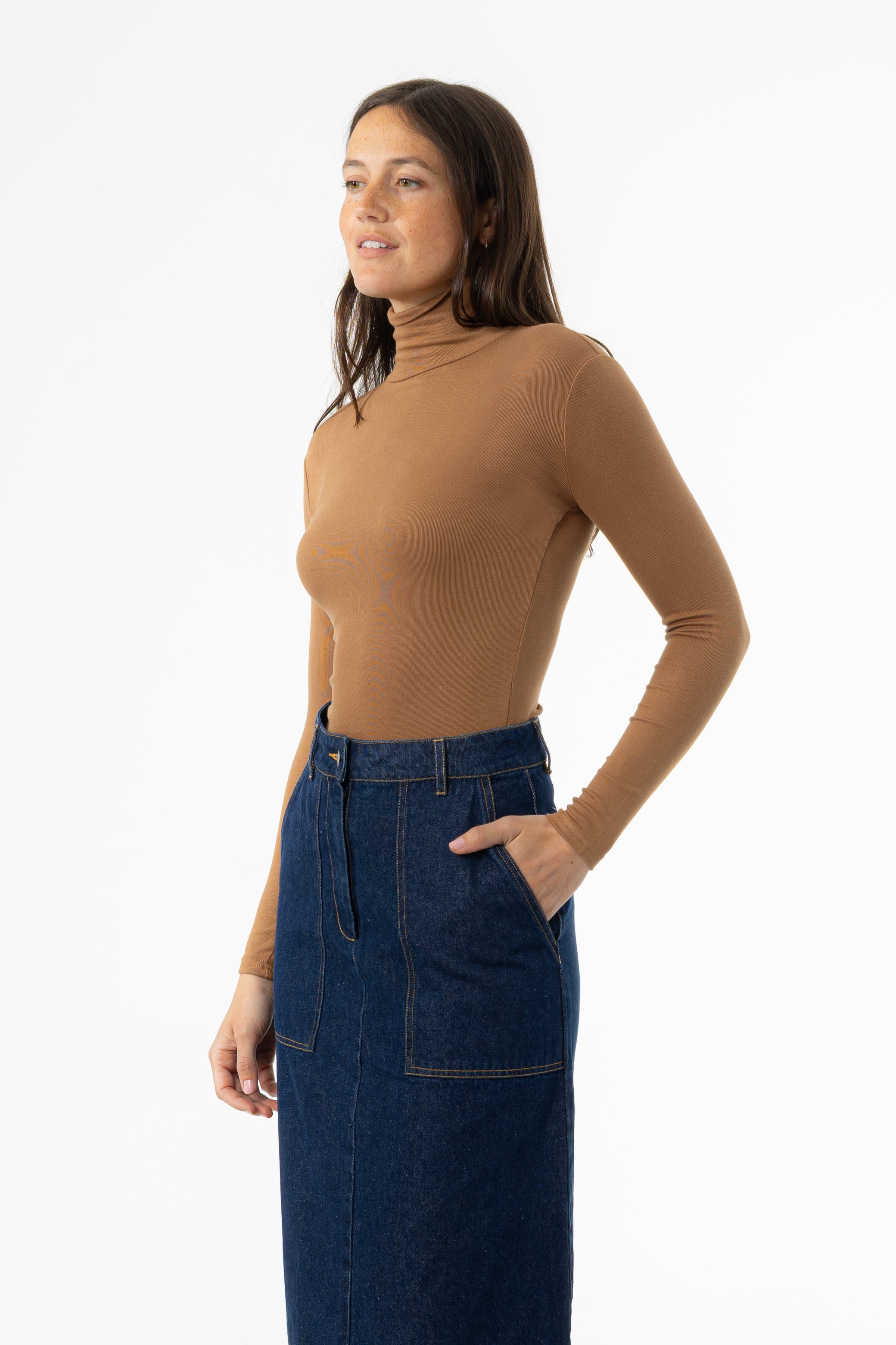 Mocha Solid Turtleneck Sweater for Women - Soft Winter Warm Knit Pullover - Perfect for Office, Date Night & Holiday Outfits