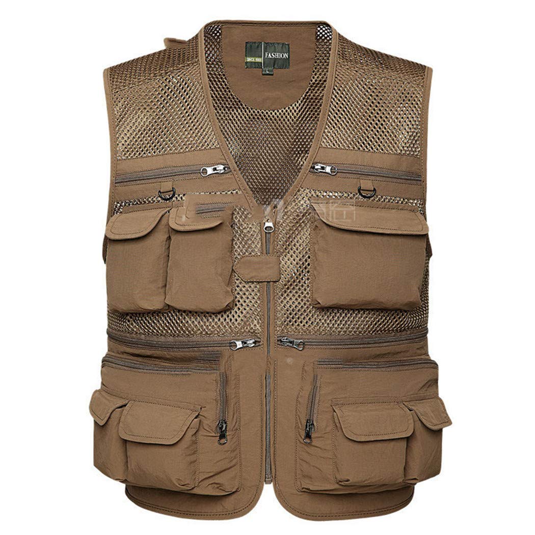 Breathable Mesh Camouflage Fishing Vest for Men - Lightweight Openwork Jacket for Outdoor Photography, Hunting & Hiking Adventures