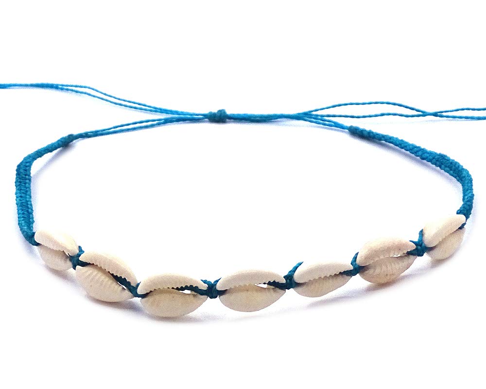 Natural Seashell Macramé Braided Choker Necklace - Handmade Boho Unisex Jewelry for Surfers & Beach Lovers | Perfect for Music Festivals, Summer Outfits & Layered Accessories