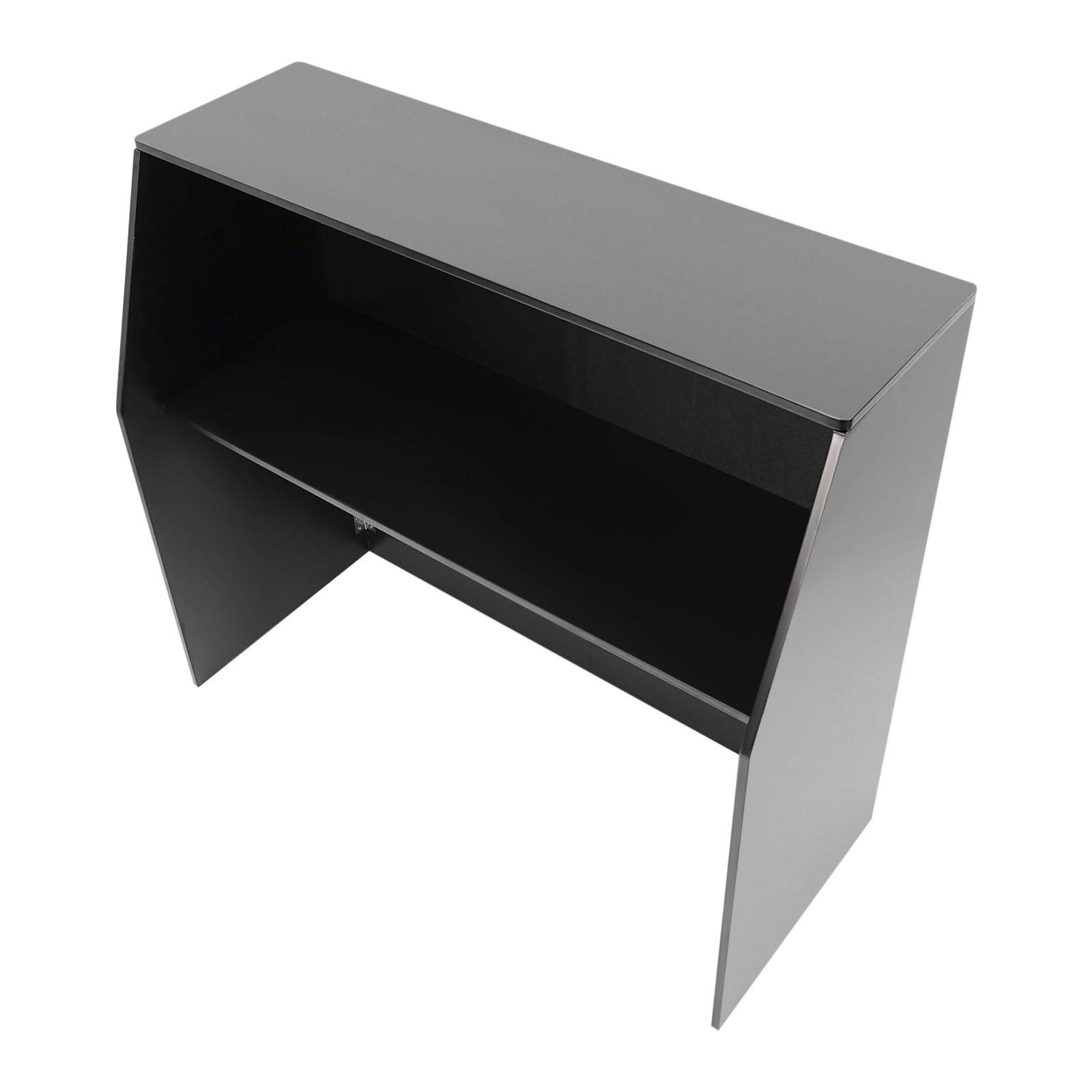Portable Folding Bar Counter with Shelves - Lightweight Laminate Mobile Bar for Parties, Events, Home & Outdoor Use (Black) - Perfect for Backyard BBQs, Wedding Receptions & Tailgating
