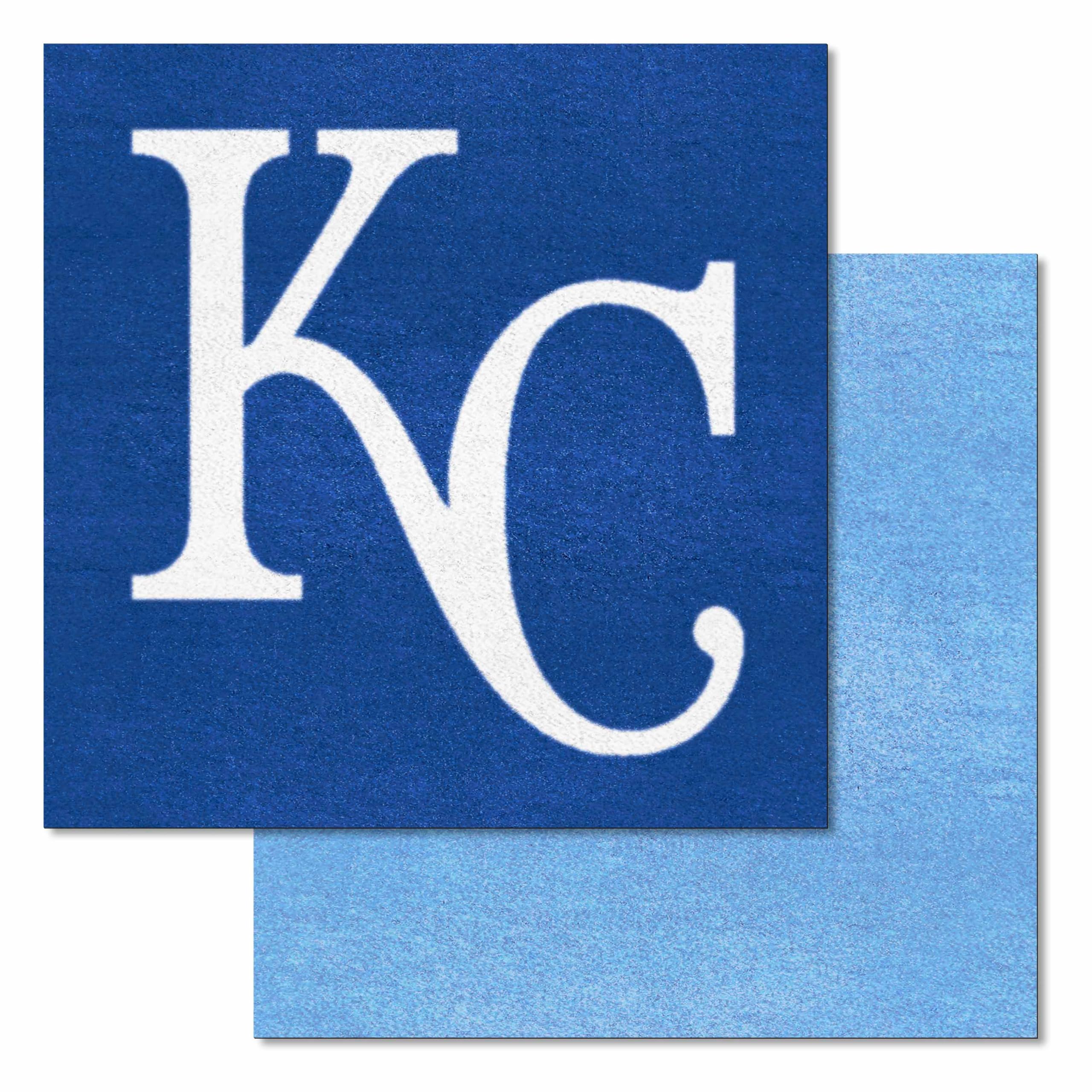 Fanmats 8586 MLB Kansas City Royals Nylon Carpet Tile - Officially Licensed Team Logo Floor Mat for Home, Office & Game Room Decor