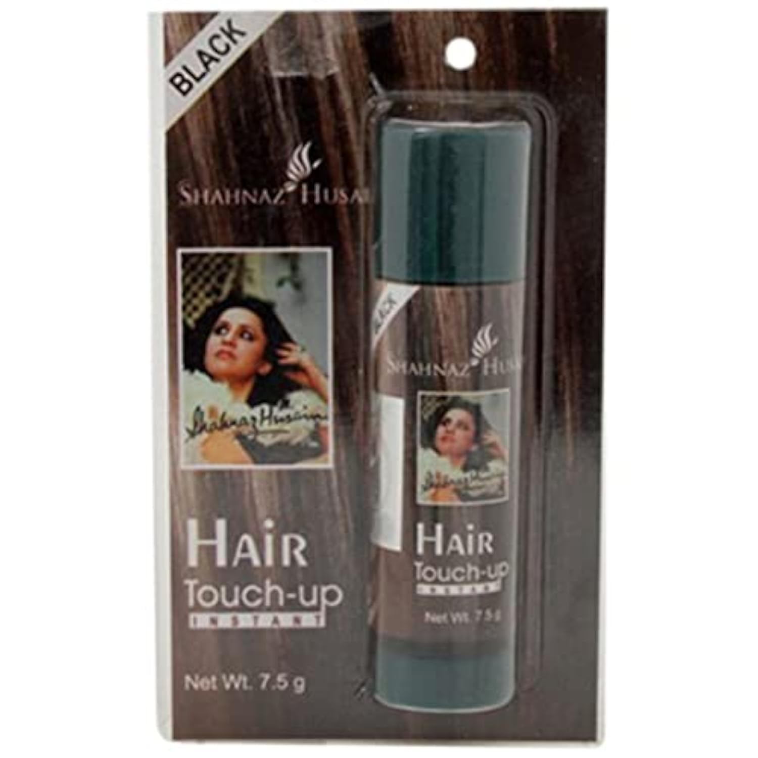 Shahnaz Husain Instant Hair Touch-Up Plus for Gray Coverage - Black Root Concealer (7.50g) | Quick & Easy Hair Color Solution for Home, Travel & Emergency Touch-Ups