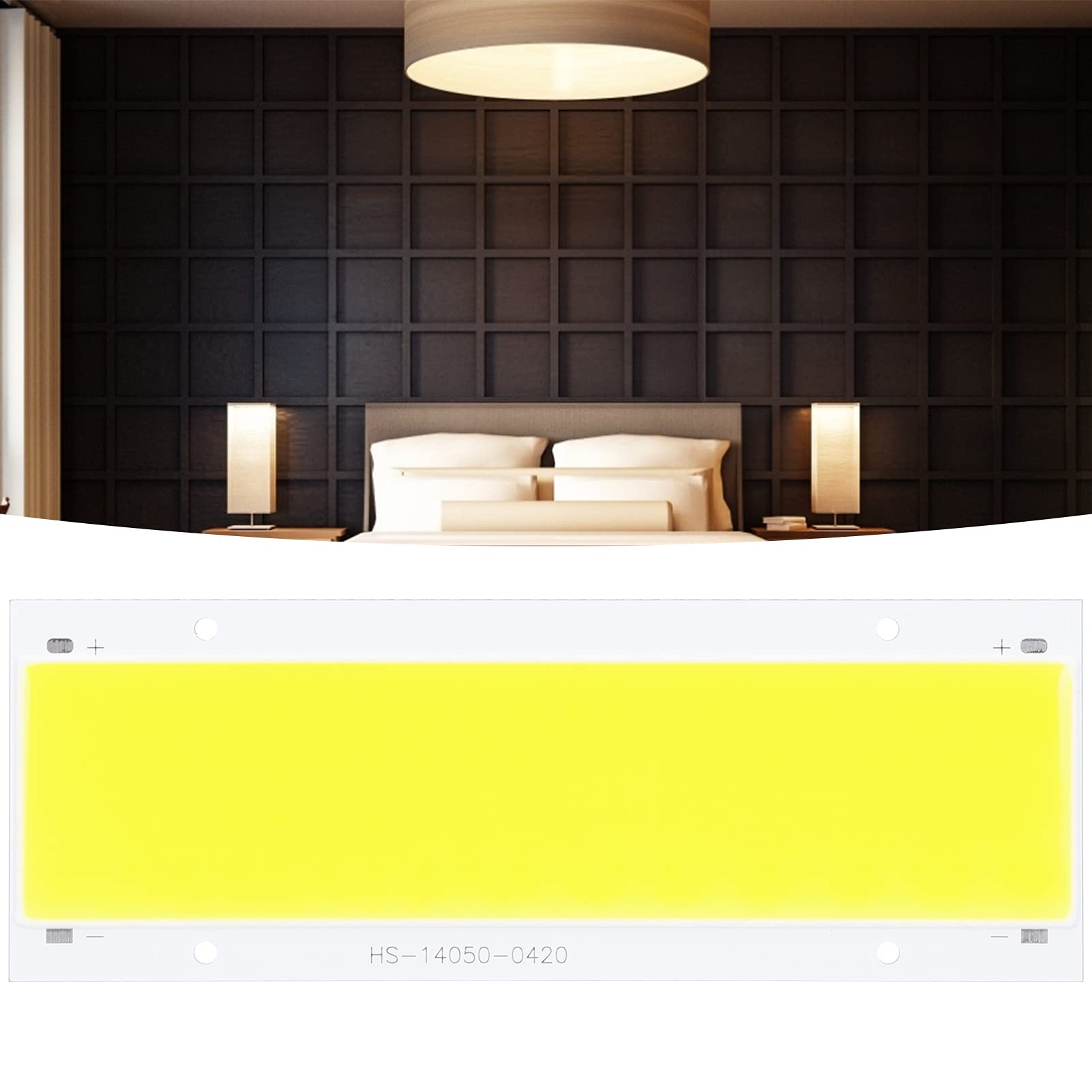 Haofy 1500LM COB LED Light Chip, 12V 15W 3000K-6500K Adjustable Color Temperature, 140x50mm Integrated Lamp Bead for Car Interior Dome Light, Reading Plate & Auto Lighting - Perfect for Vehicle Cabin, RV, Truck and Home DIY Lighting Projects