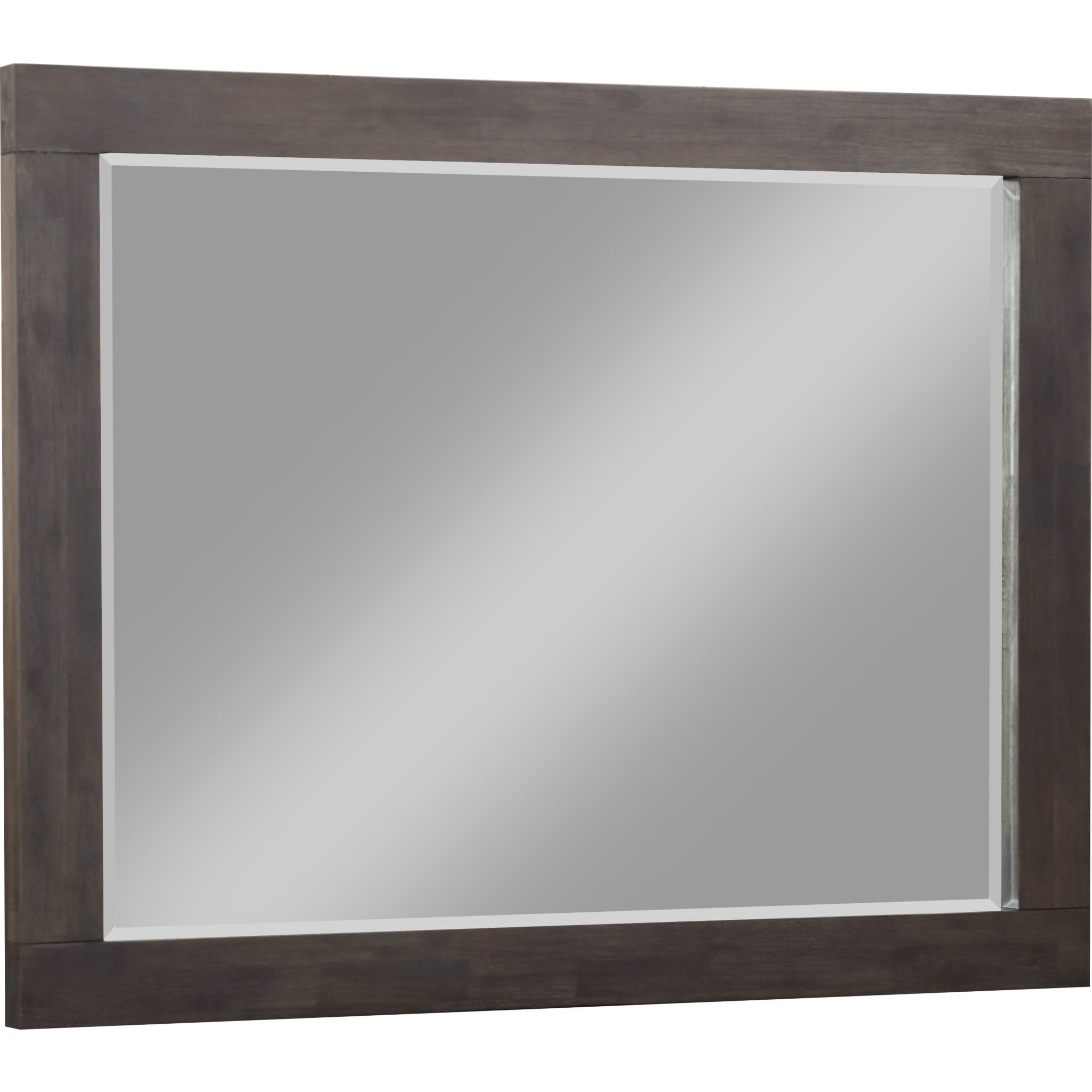 Heath Beveled Glass Wall Mirror in Basalt Grey - Elegant Decorative Mirror for Living Room, Bedroom, Bathroom & Entryway