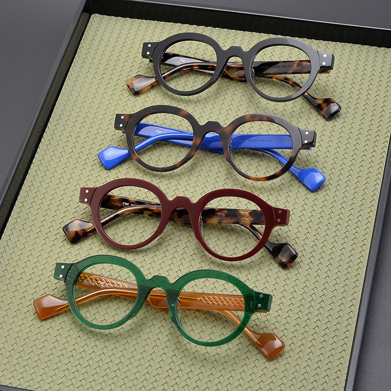 Stylish Acetate Round Glasses Frames SC20238 - Lightweight & Durable Eyewear for Men & Women - Perfect for Reading, Fashion, and Everyday Use