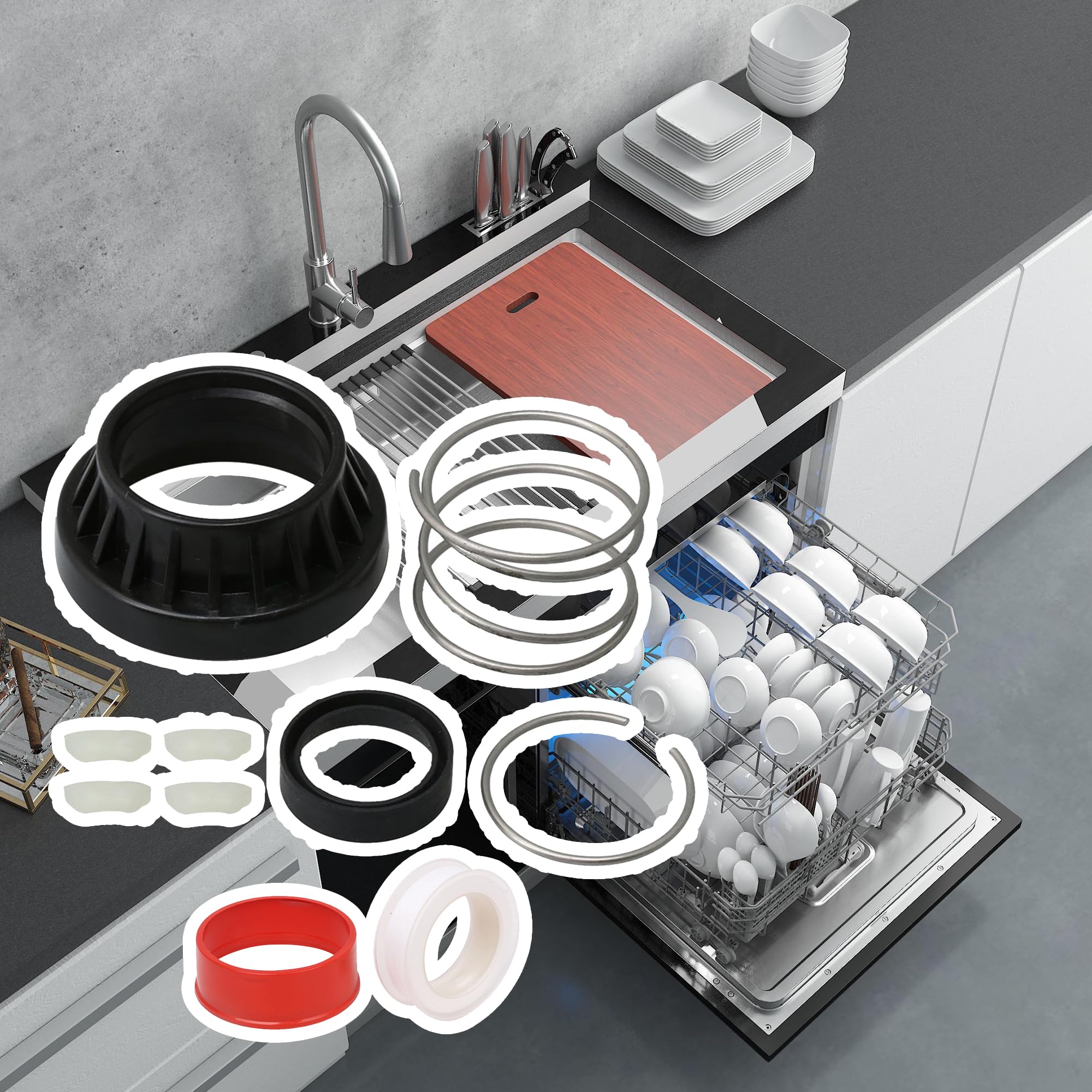 Yibuy Dishwasher Faucet Adapter Kit 285170 - Universal Replacement for Whirlpool & Other Brands - Easy Installation for Kitchen Sink & Dishwasher Connection