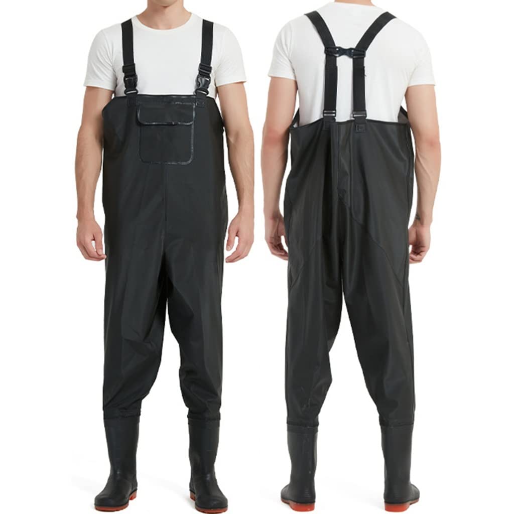 Waterproof Lightweight PVC Chest Waders with Boots for Men & Women - Heat Sealed Seams - Fishing, Hunting & Outdoor Activities