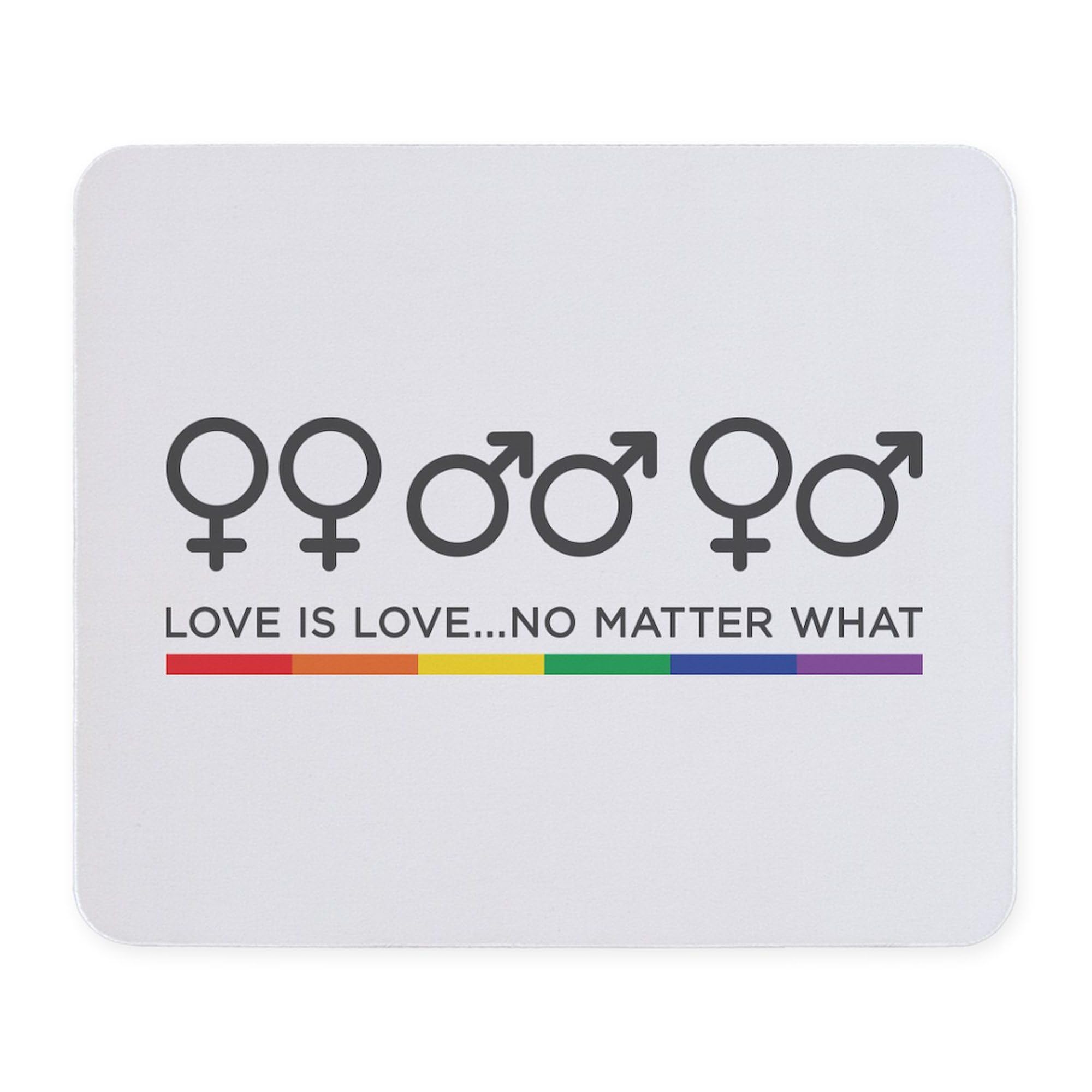 Love is Love Non-Slip Rubber Gaming Mouse Pad - Rainbow Pride Design for PC, Laptop & Office Workstation - Perfect for Gamers, Programmers & LGBTQ+ Supporters