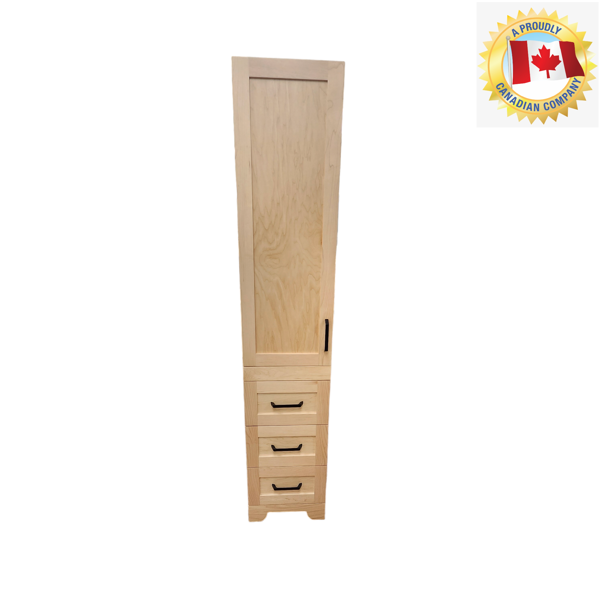 Premium Canadian Maple Natural Stain Linen Tower - Eco-Friendly Wooden Spice & Tea Organizer for Kitchen Countertop & Pantry Storage