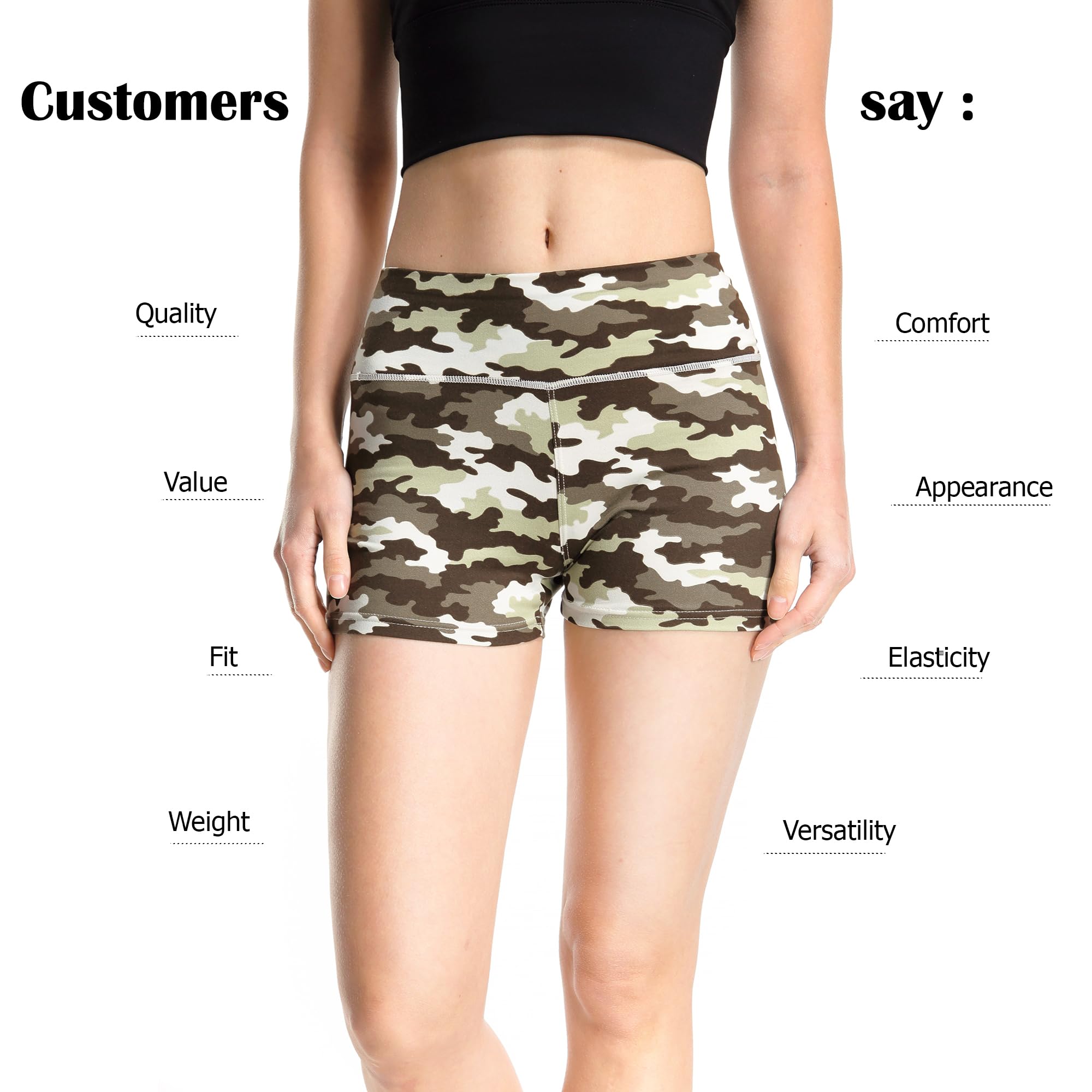 Women's High Waist Workout Shorts - Yoga, Running, Gym, Dance & Volleyball Athletic Short Pants - Perfect for Cheerleading, Fitness & Active Lifestyle