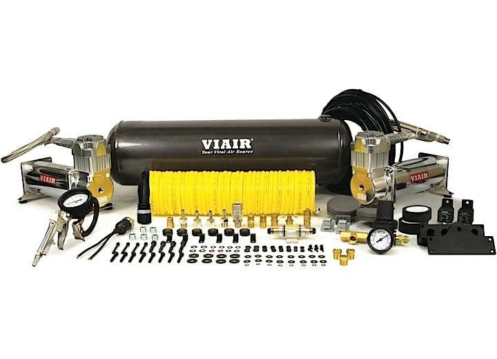 VIAIR 20019 Heavy Duty Onboard Air System for Trucks & SUVs - 12V Portable Air Compressor Kit with 150 PSI - Black - Perfect for Off-Roading, Tire Inflation & Emergency Use
