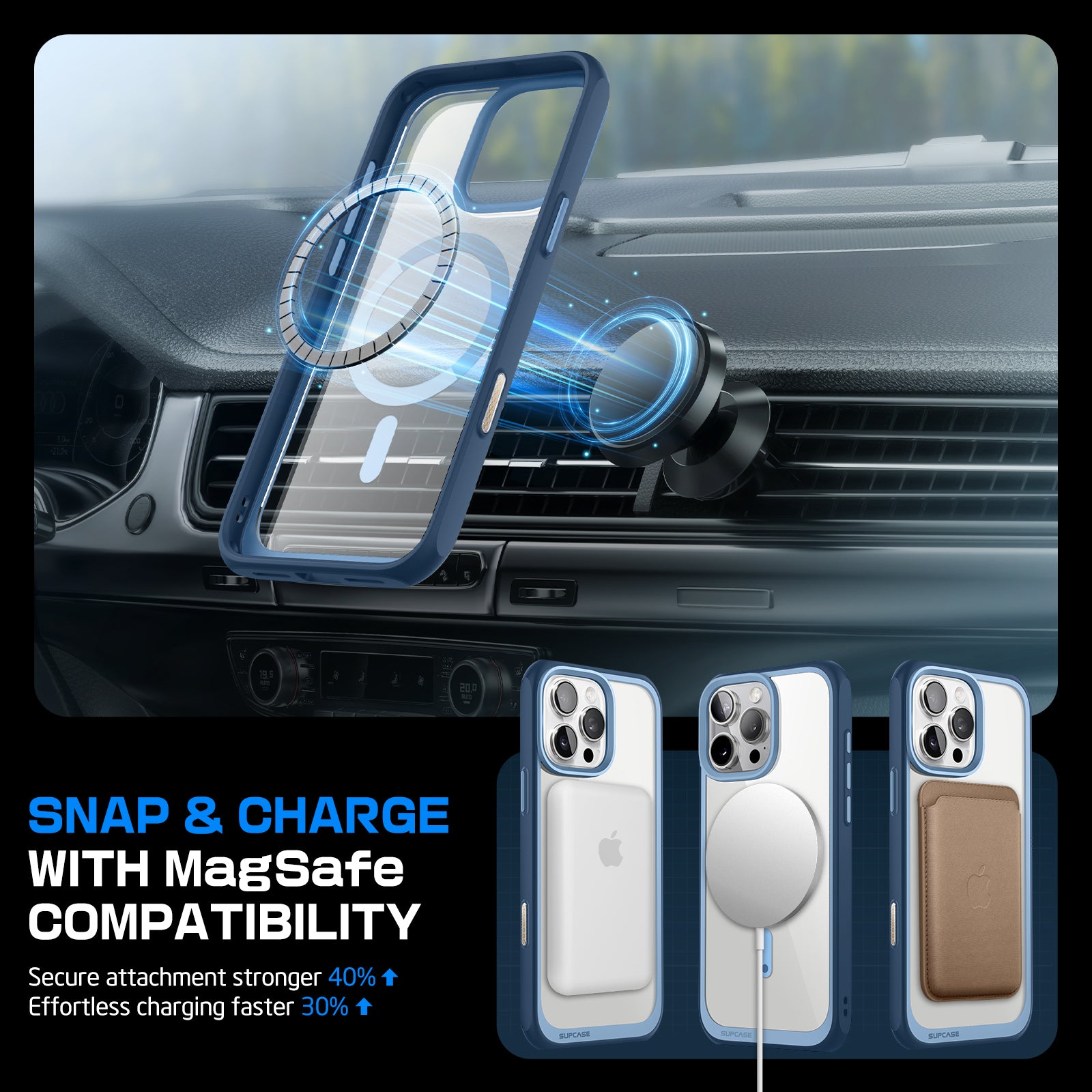 iPhone 16 Pro Max Case 6.9 Inch - Unicorn Beetle MAG Slim Clear Protective Cover with MagSafe & Camera Control Button - Shockproof Blue Phone Case for Daily Use, Travel & Outdoor Activities