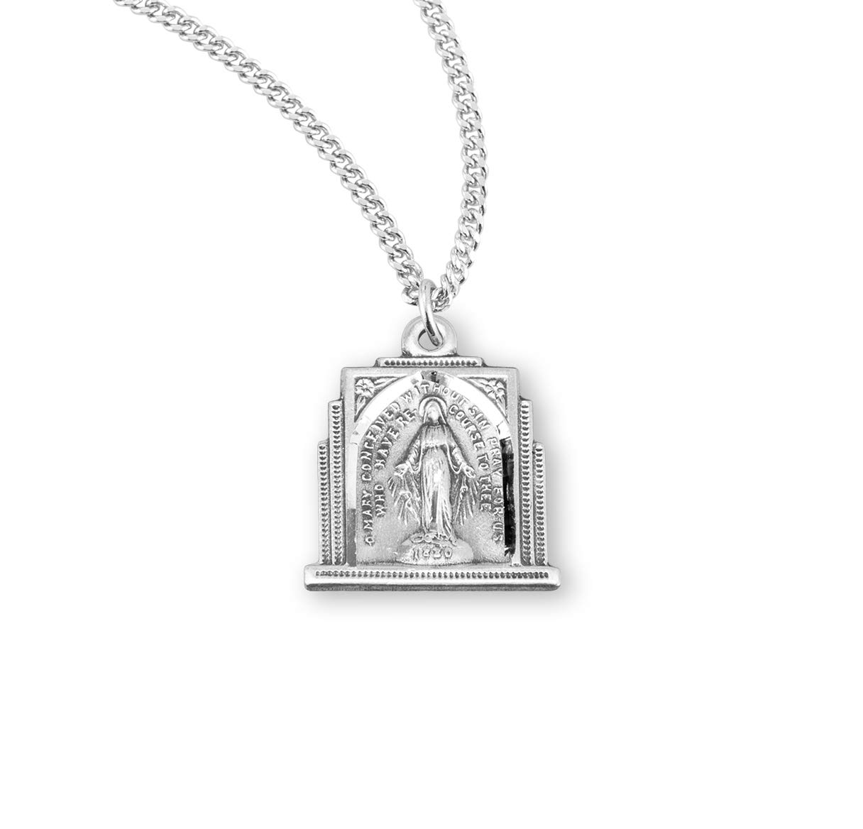 Authentic Sterling Silver Miraculous Medal Necklace Pendant | Handcrafted in USA | Perfect for Religious Gifts, Baptisms & Daily Devotion
