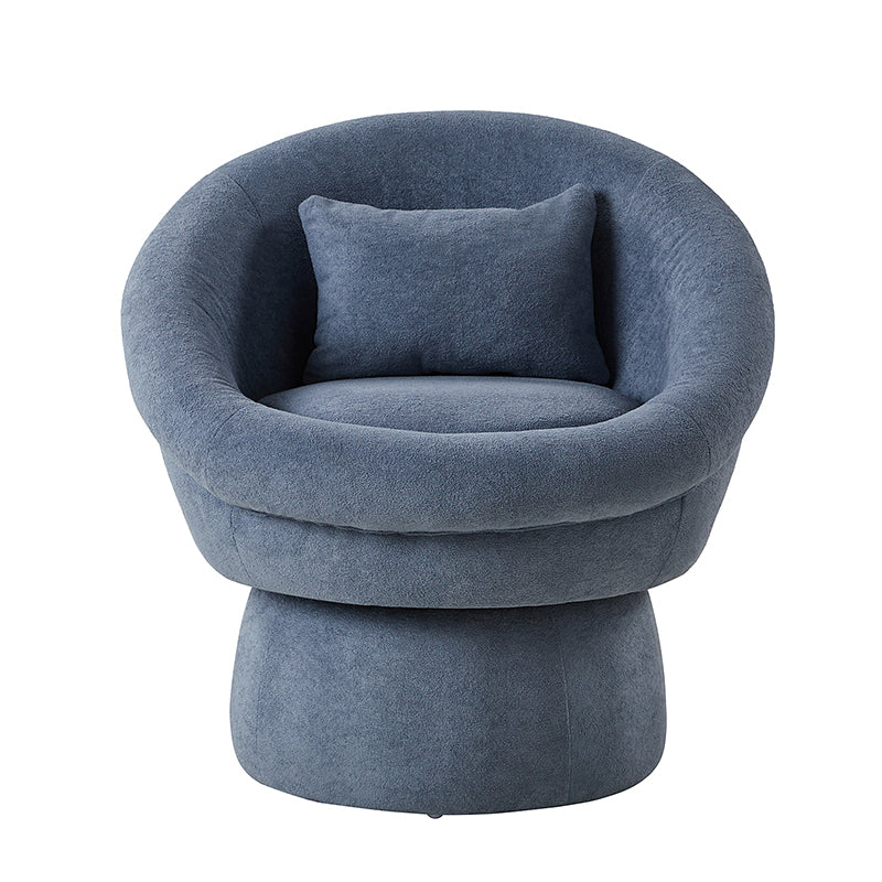 Modern Lamb Wool Swivel Barrel Chair - Cozy Accent Seat for Living Room, Office or Reading Nook - Soft Rotating Lounge Chair with Ergonomic Support