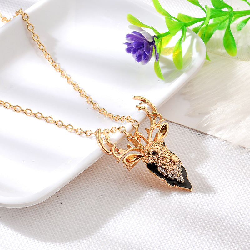 Deer Antler Christmas Tree Pendant Necklace - Multi-Way Adjustable Chain for Holiday Parties & Gifts | DC006