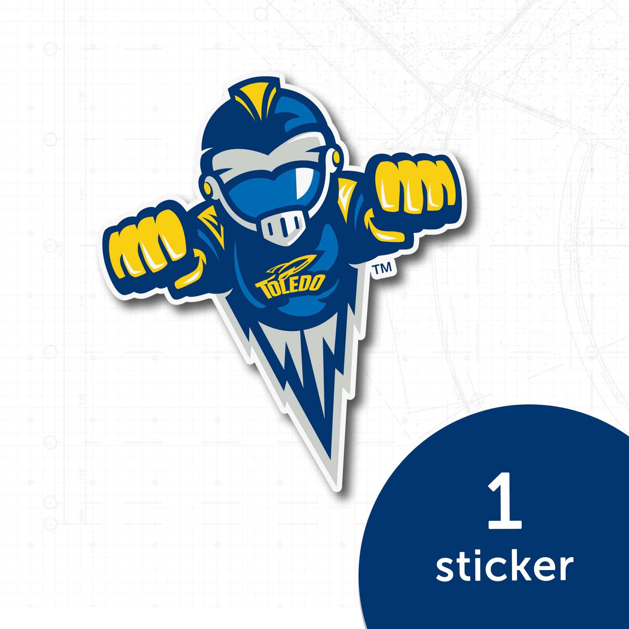 University of Toledo UT Rockets Vinyl Decal Sticker - Waterproof Laptop, Water Bottle, Car, Scrapbook Decoration - Perfect for College Students, Alumni, and Fans - Show Your School Spirit Anywhere!