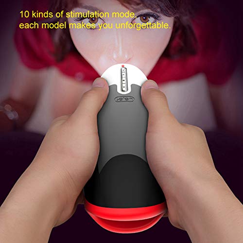Intelligent Heating Deep Throat Oral Stimulator for Men - Tongue & Lip Sucking Device for Enhanced Pleasure - Perfect for Couples Play & Solo Use