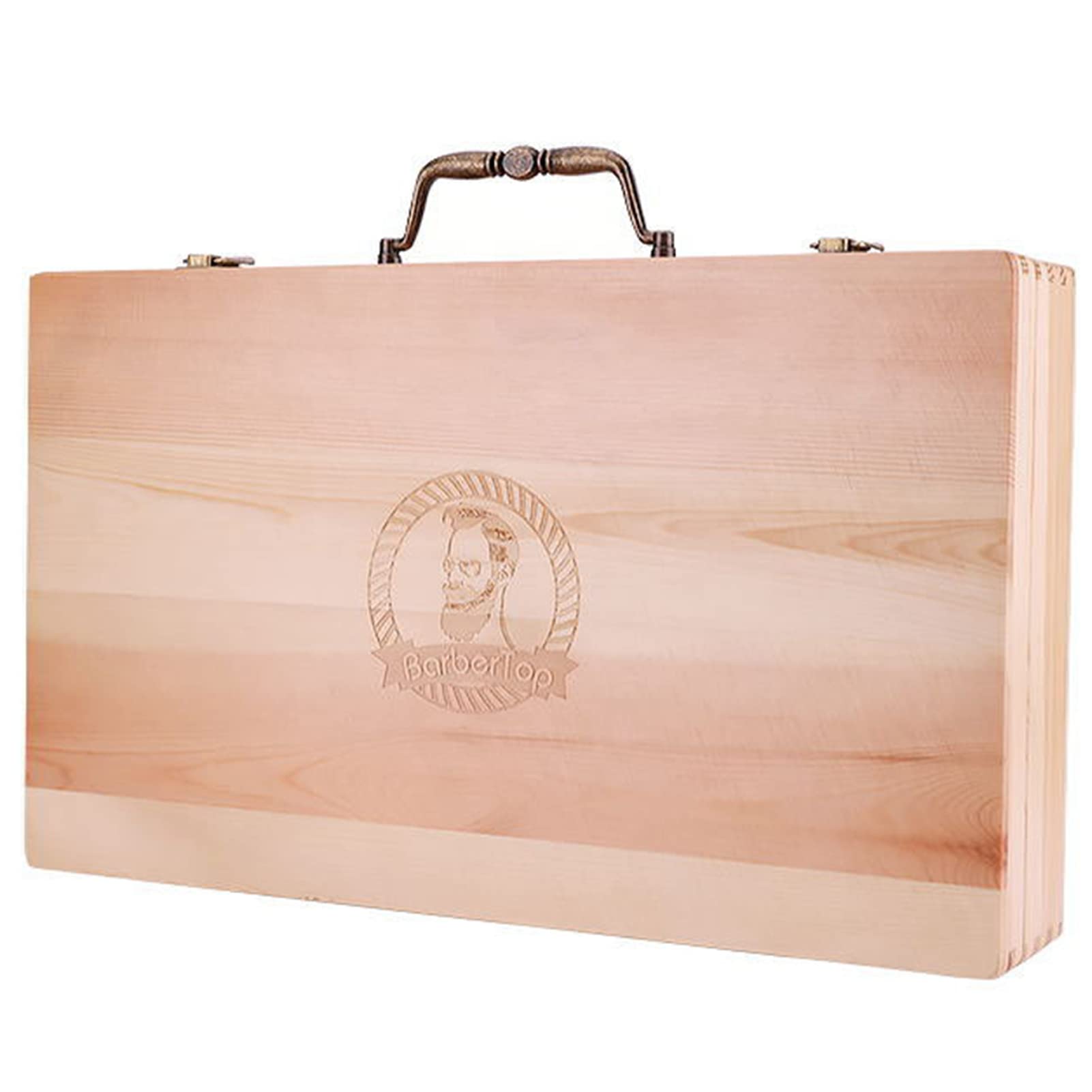 Professional Barber Case - Wooden Stylist Tool Box Organizer with Tray, Travel Storage Case for Hairdressing Tools | Portable Beauty Salon Equipment for Barbers, Stylists & Home Use